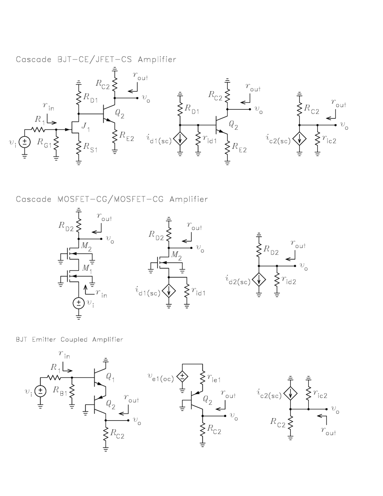 Emitter Coupled Amplifier - Analog Electronics | ECE 3050 | Study notes ...