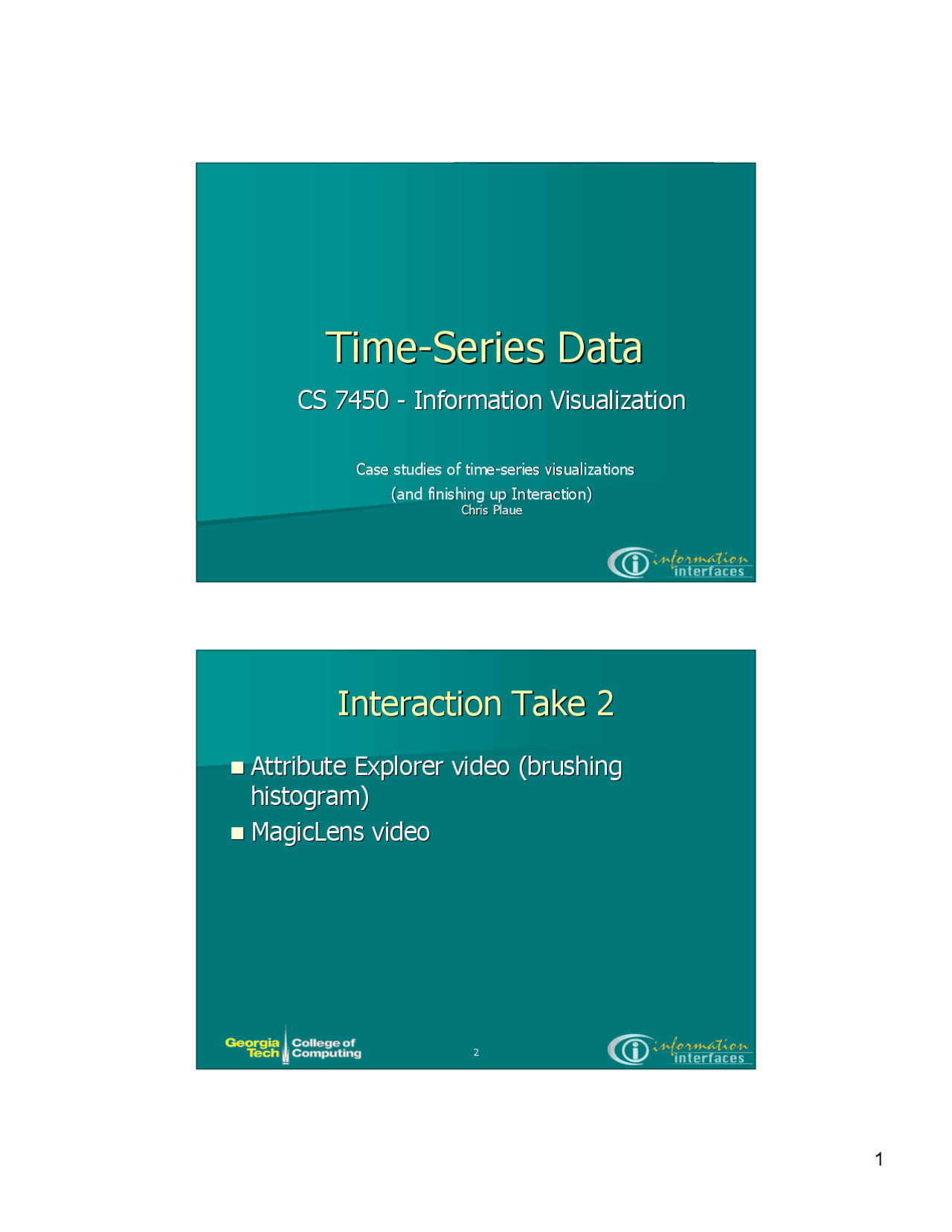 Time Series Data - Information Visualization - Slides | CS 7450 - Docsity