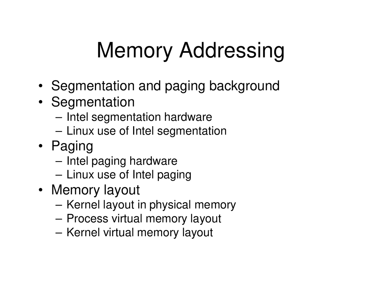 Memory Addressing - Lecture Slides | CS 3210 - Docsity