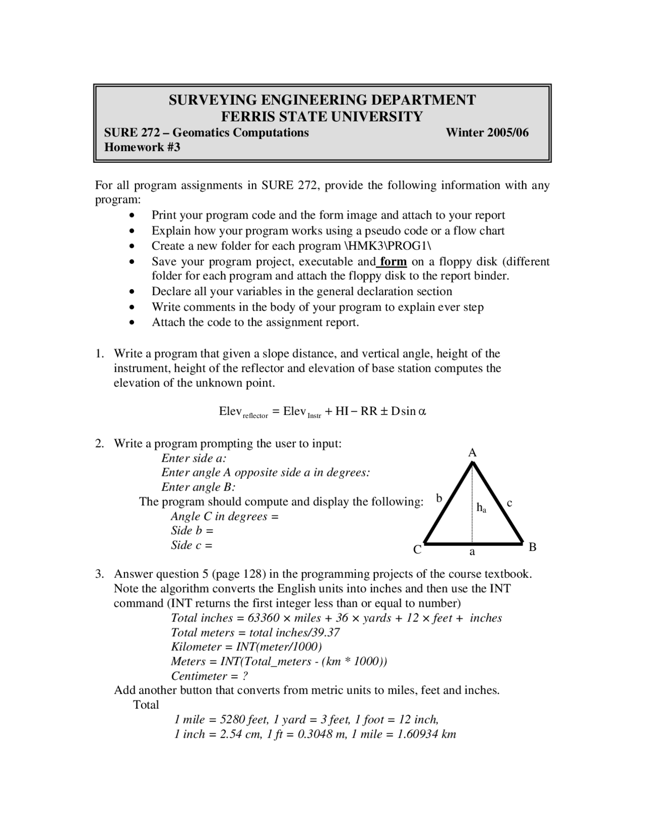 Homework 3 Solved - Programming for Applications in Geomatics | SURE ...