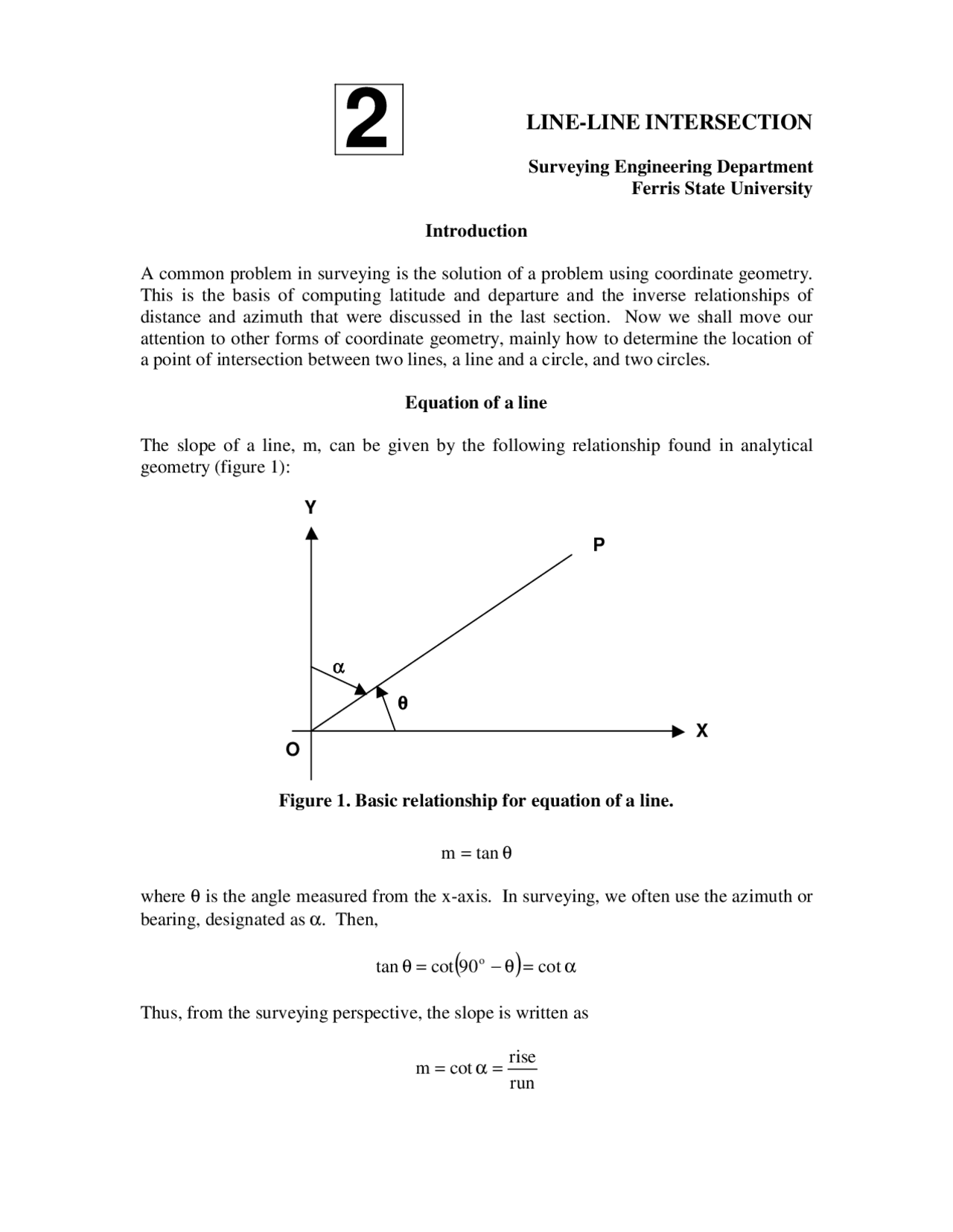 Line-Line Intersection - Surveying Computation - Lecture Notes | SURE ...
