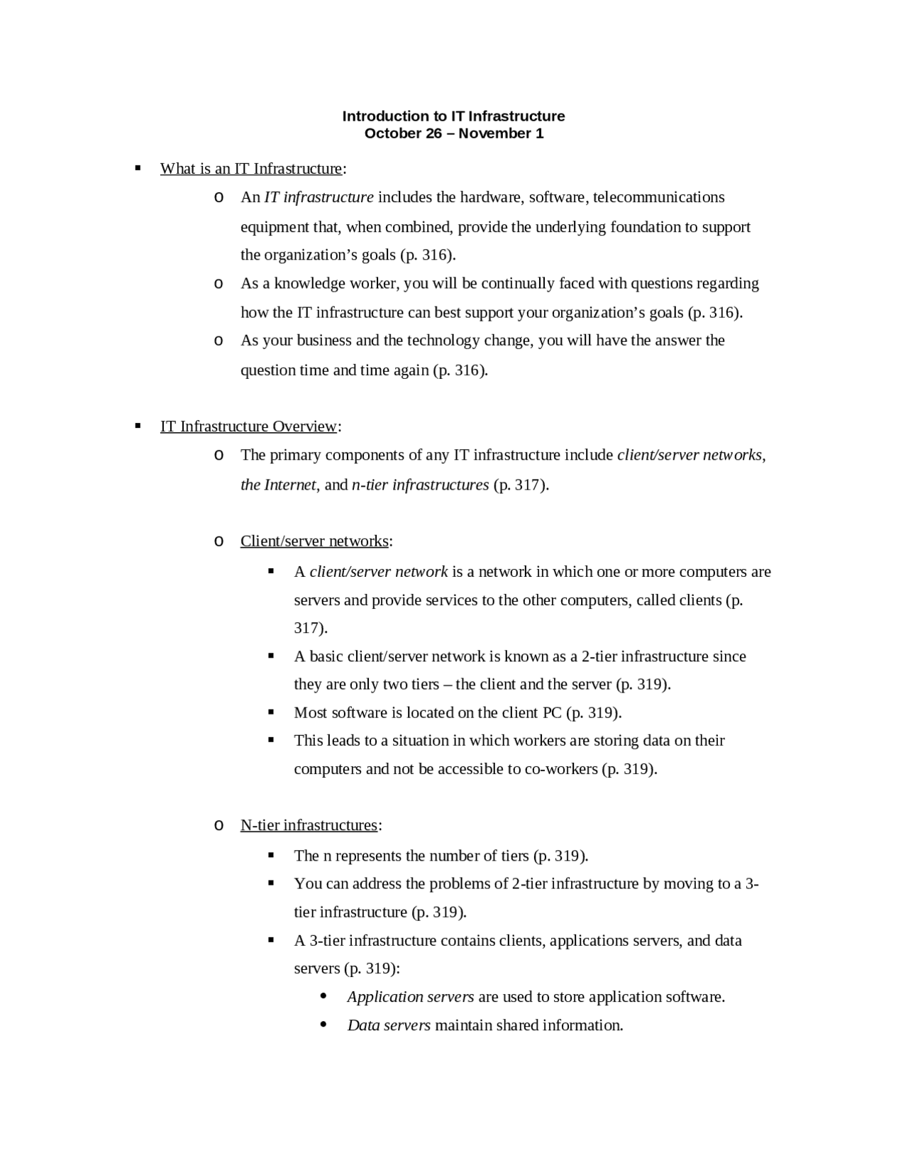 Introduction to IT Infrastructure - Lecture Notes | BU 294 | Study ...