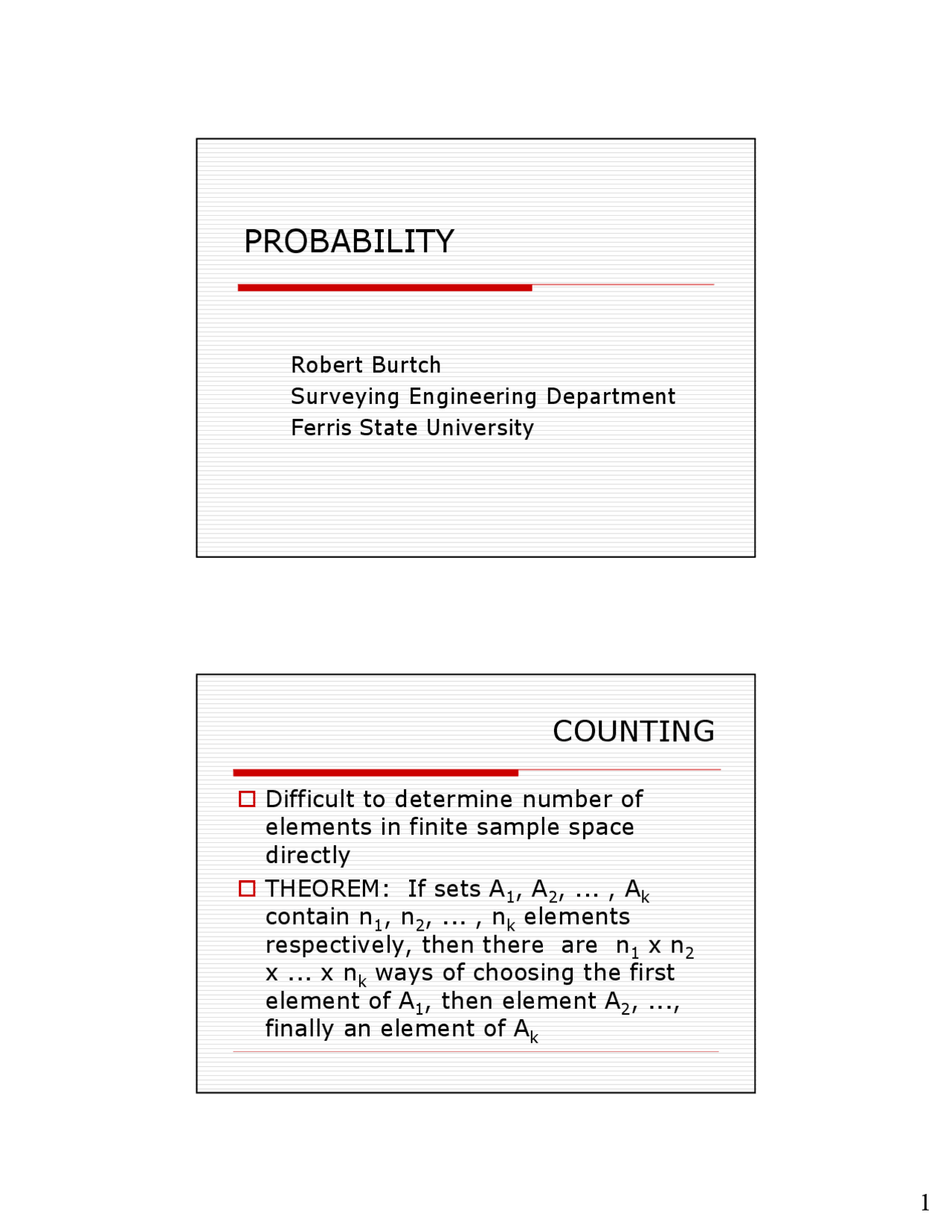 Lecture Slides on Probability - Adjustment Computations 1 | SURE 372 ...