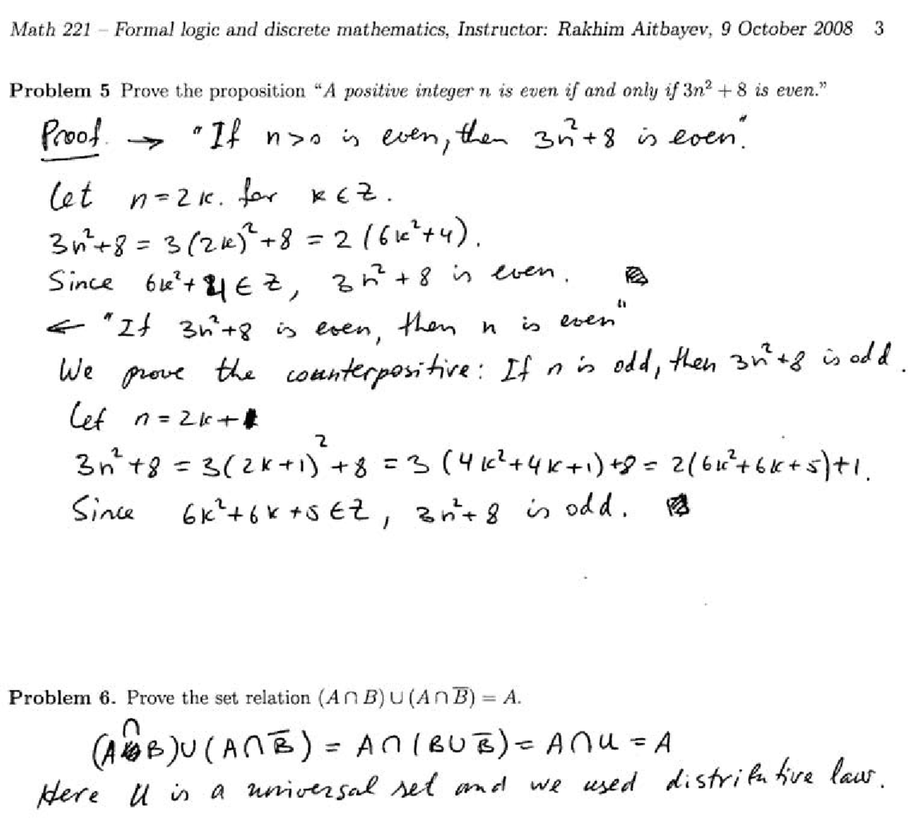 2 Solved Problems - Formal Logic and Discrete Mathematics | MATH 221 ...