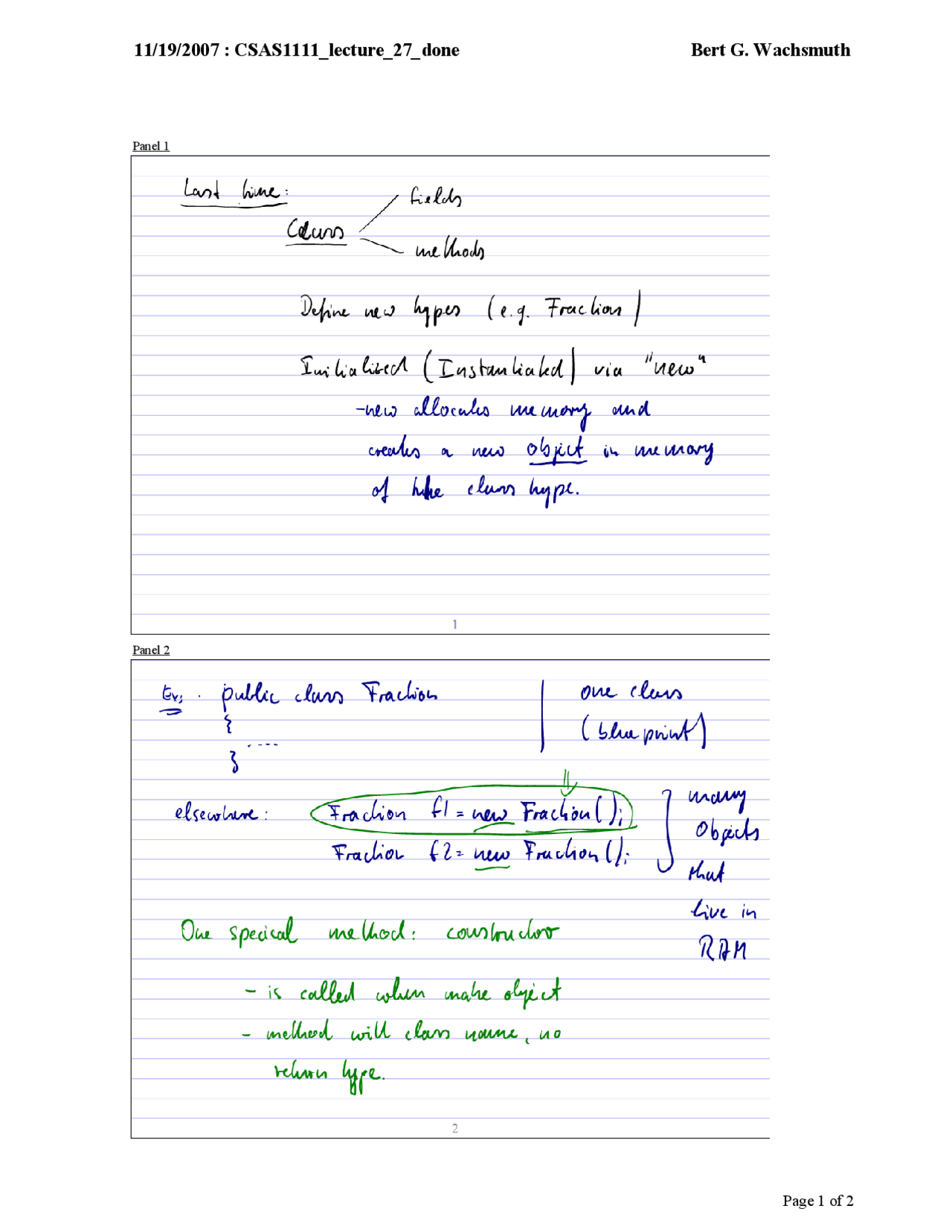 Introduction to Computer Science I - Handwritten Notes | CSAS 1111 ...