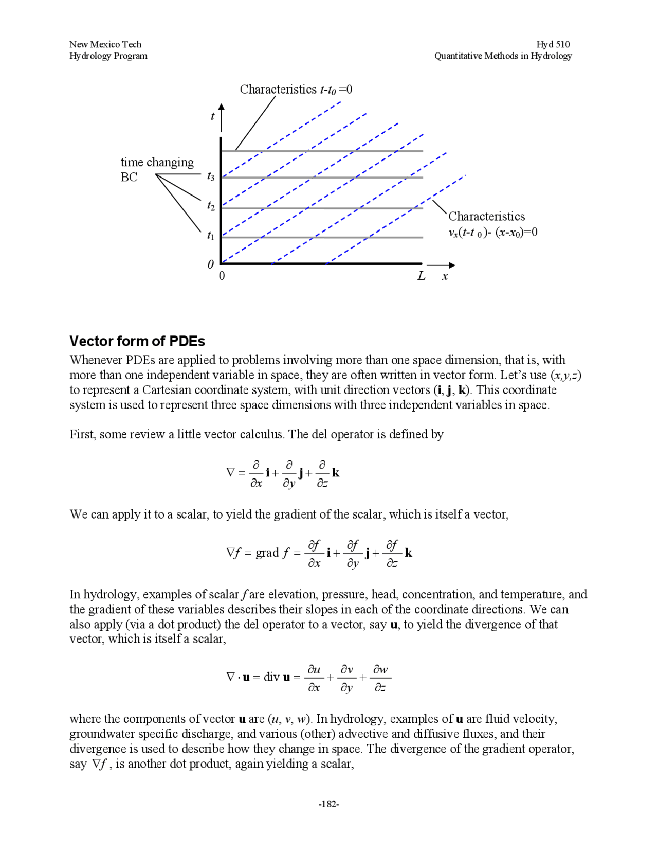 Vector Form of PDEs - Quantitative Methods in Hydrology | HYD 510 - Docsity