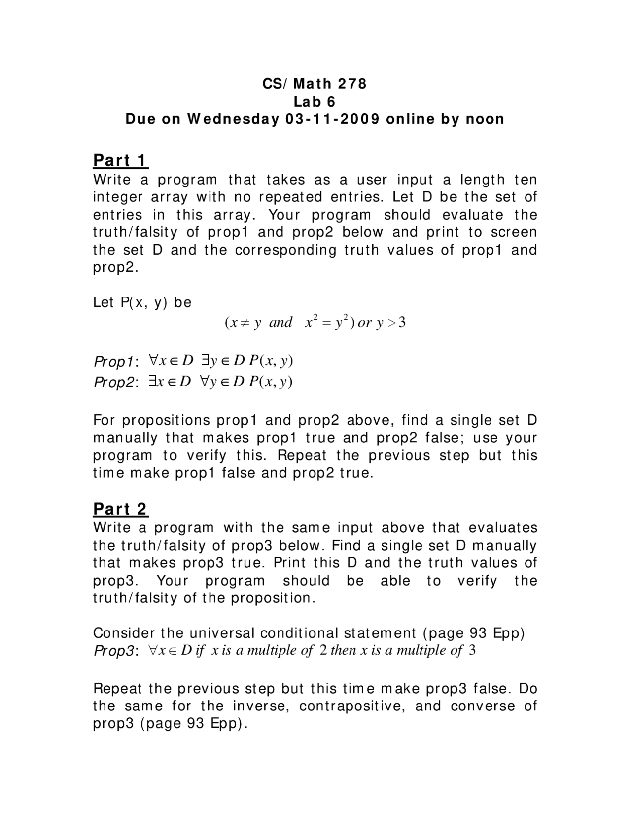 Discrete Mathematics for Computer Science -Lab 6 Manual | MATH 278 ...