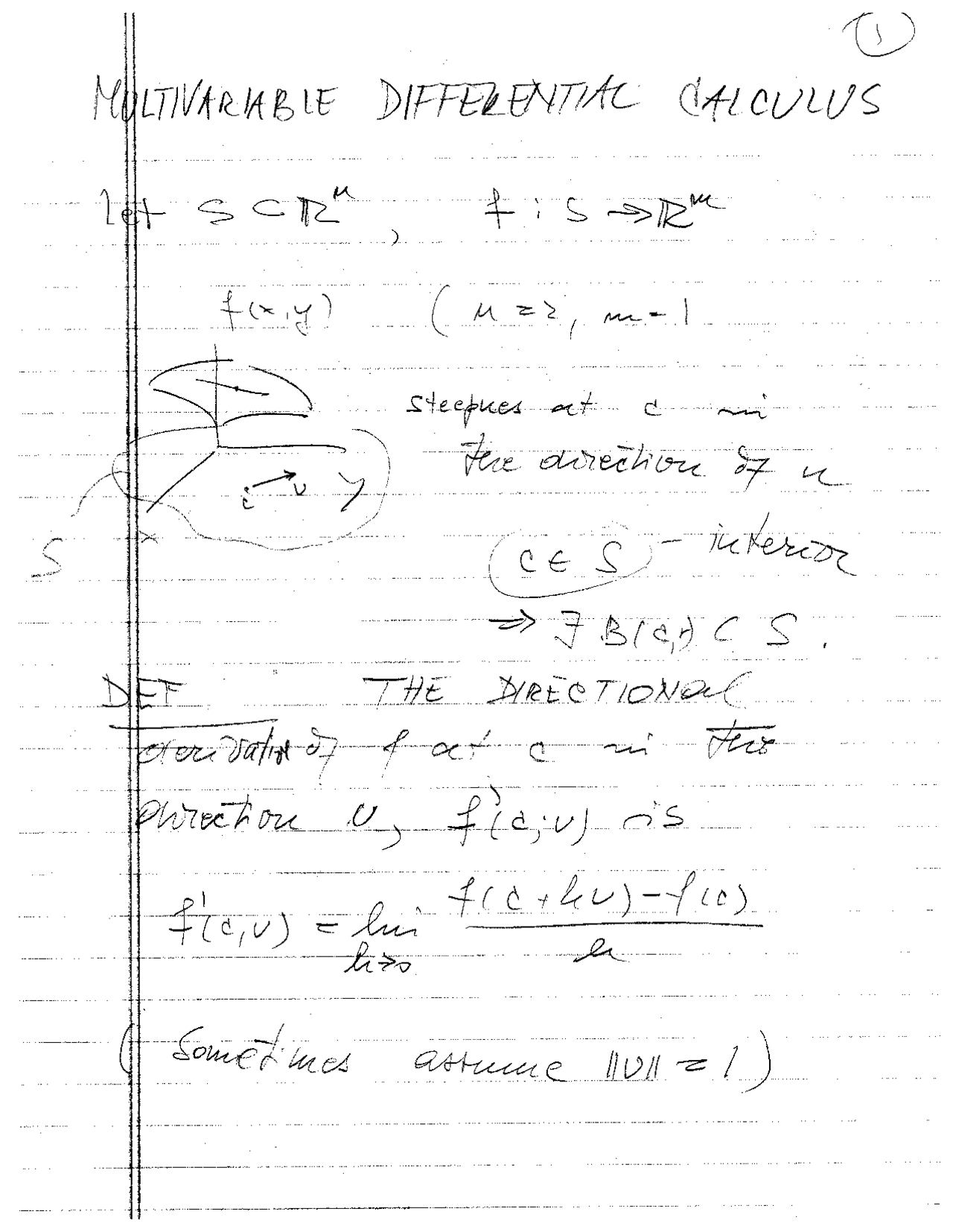 Multivariable Differential Calculus - Handwritten Notes | MATH 4210 ...