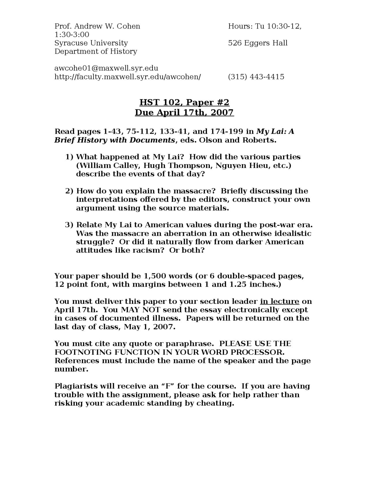 American History Since 1865 | Paper 2 | HST 102 | Papers World History ...