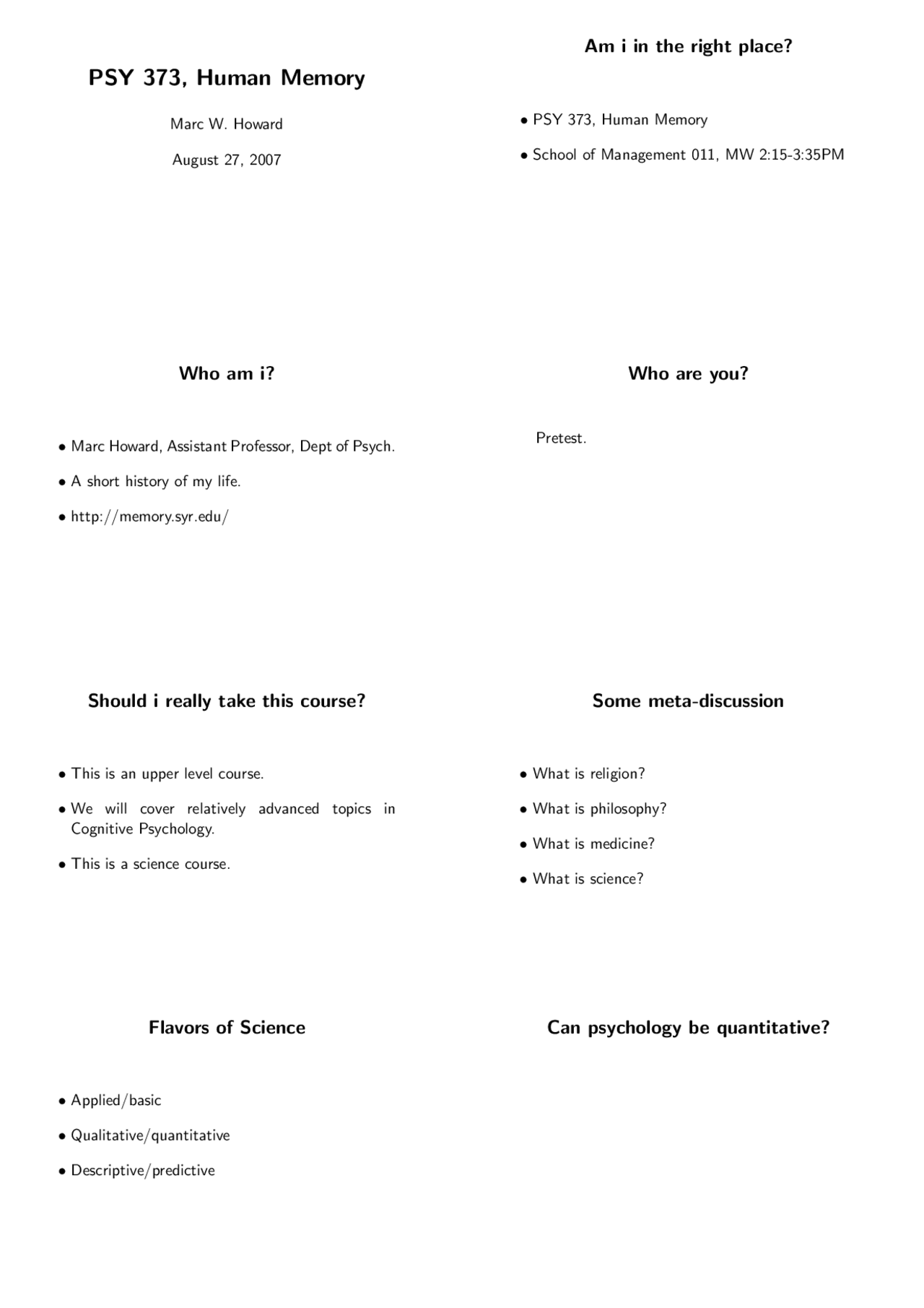 Lab Description Guidelines - Human Memory | PSY 373 - Docsity