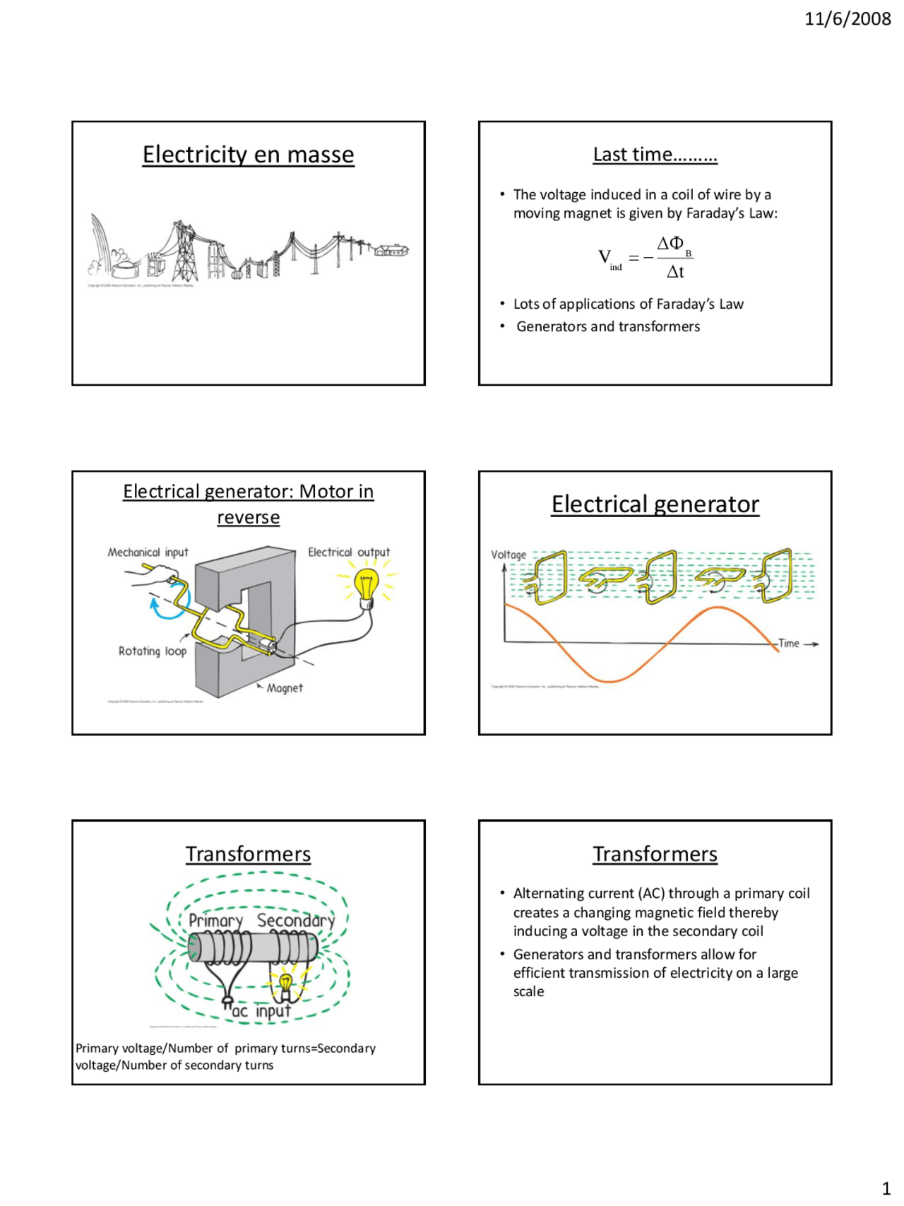 Electrical Generator and the Power Transformations PHY 101 Docsity