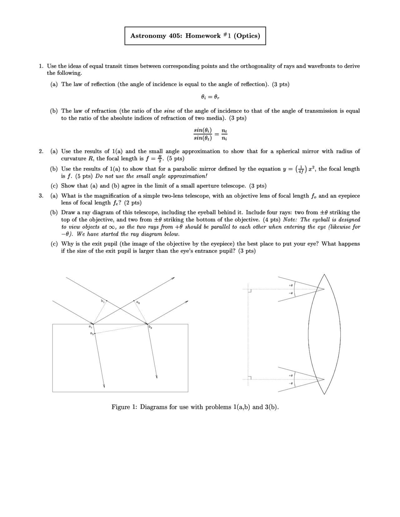 Problem Set 1 for Astronomy and Astrophysics I | ASTR 505 | Assignments ...