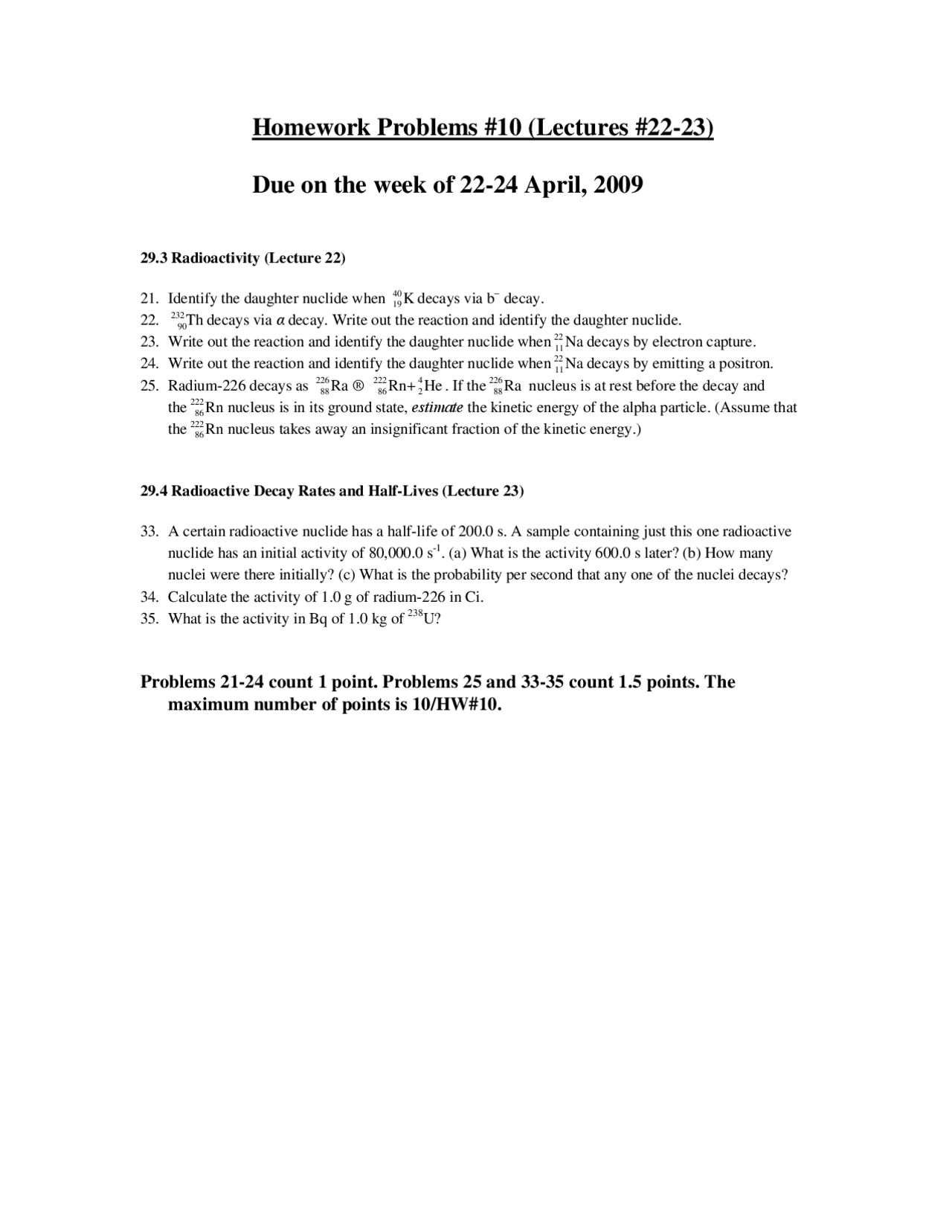 Radioactivity and Radioactive Decay Assignment PHY 102 Docsity