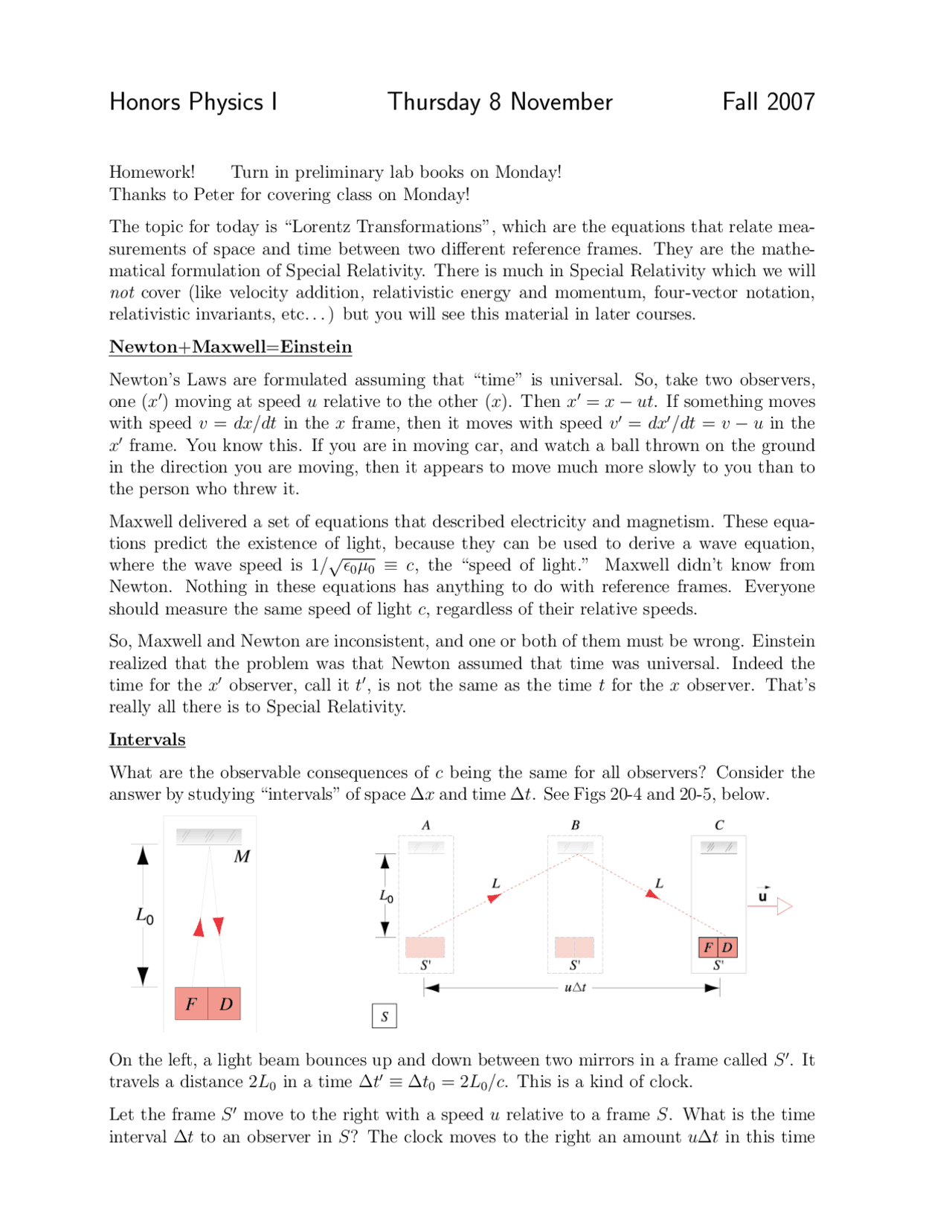 The Lorentz Transformation - Electromagnetic Theory - Homework 1 | PHYS ...