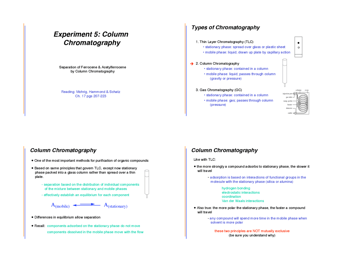 Lecture Slides on Column Chromatography | CHE 276 | Lab Reports Organic ...