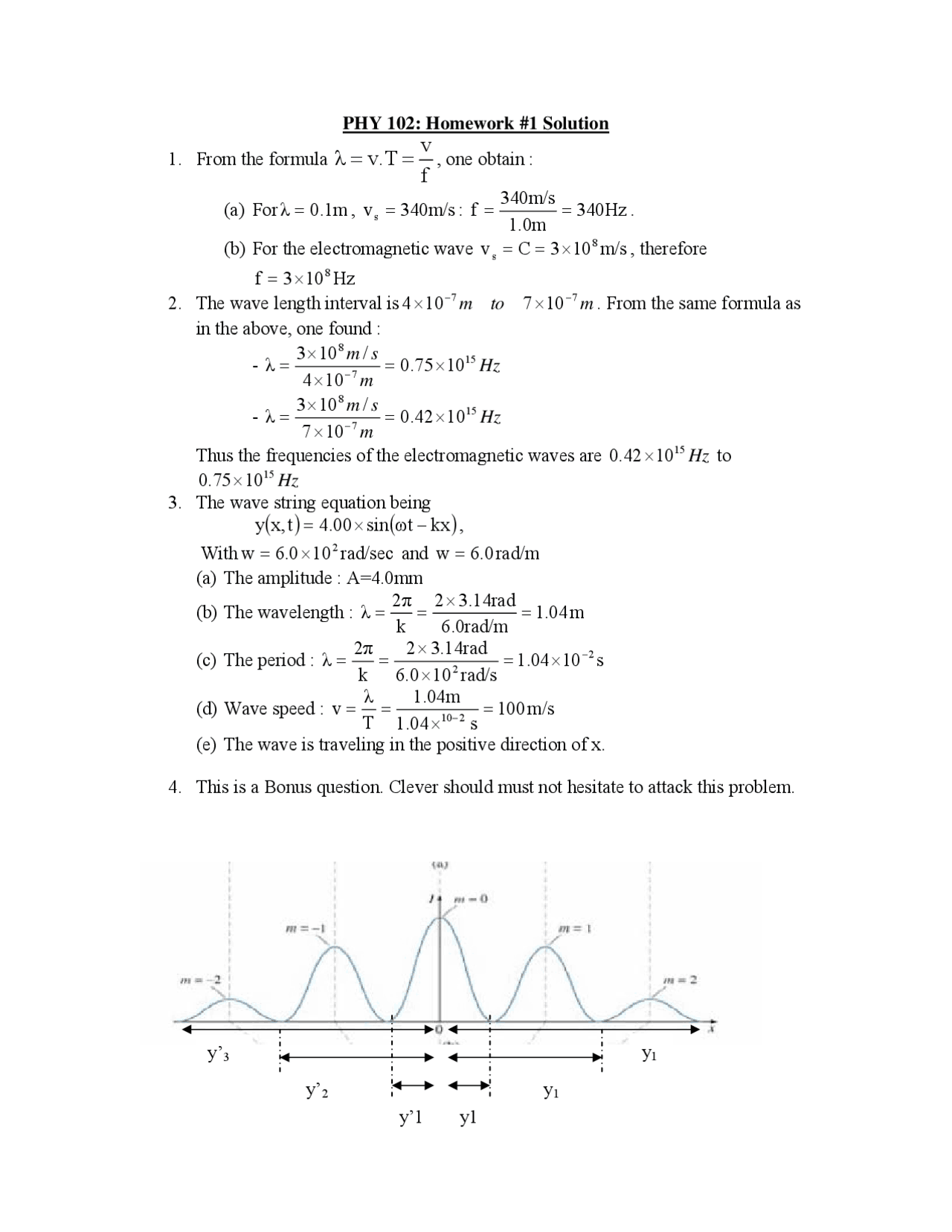 Physics 2 Example Problem Problem Set I Solved - Major Concepts of Physics II | PHY 102 - Docsity