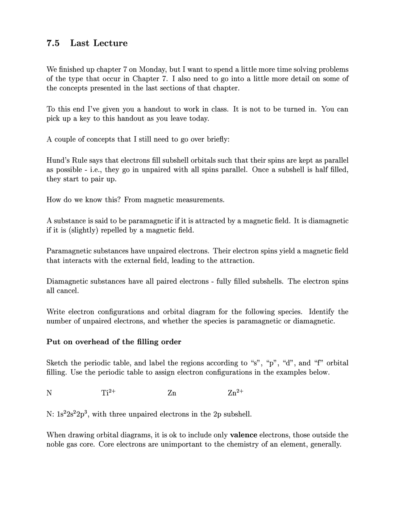 Hund S Rule Orbital Filling General Chemistry I Chem 111 Docsity