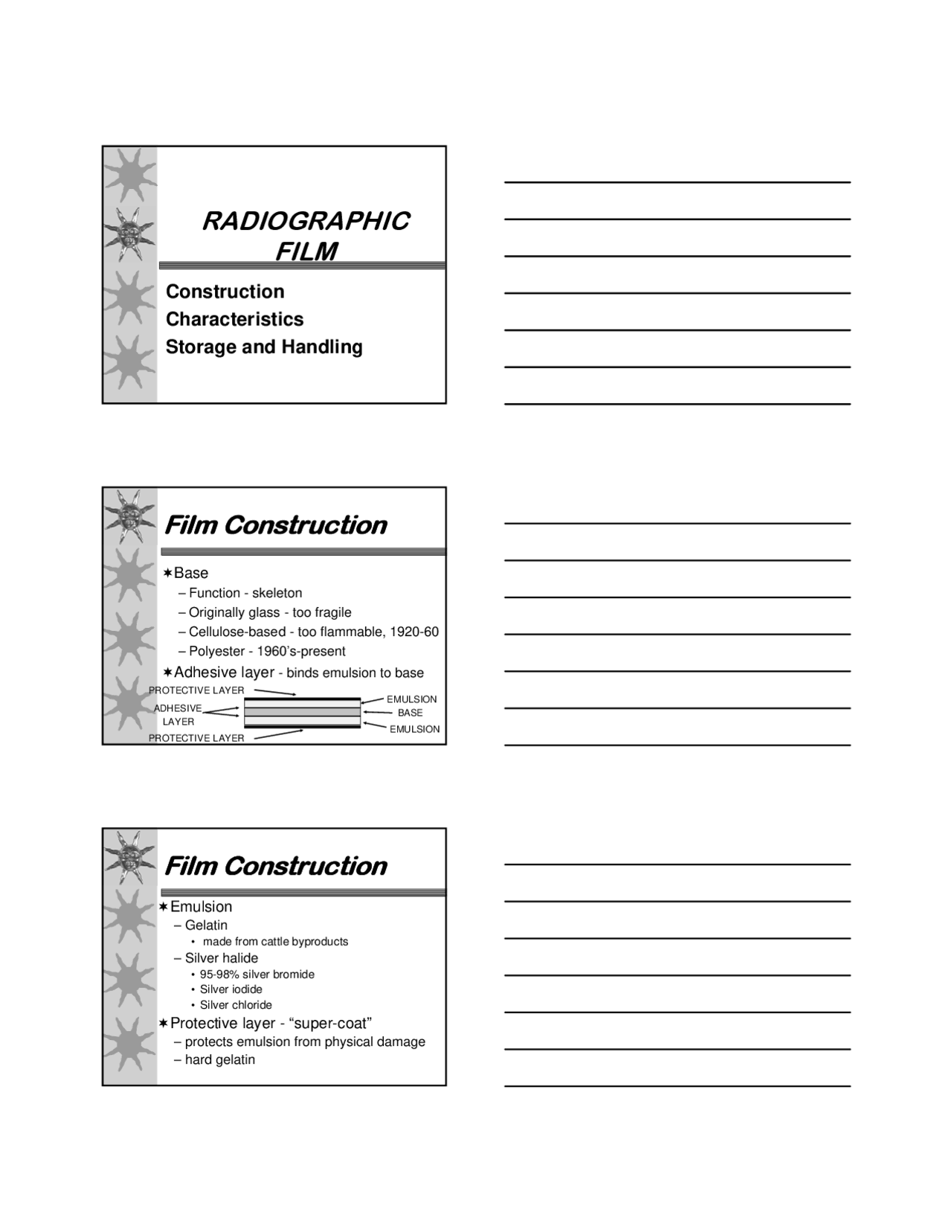 Lecture Slides on Radiographic Film - Radiographic Imaging Equipment ...