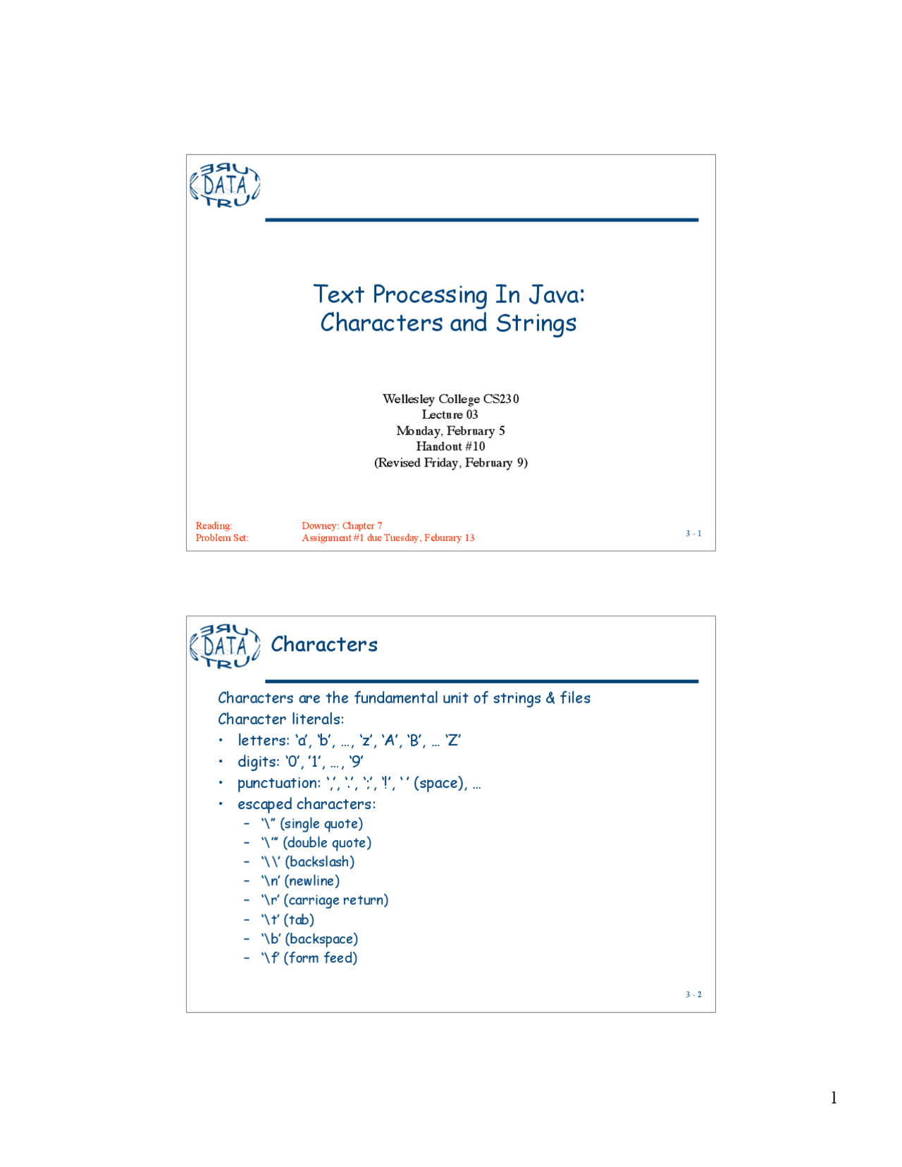 Text Processing in Java: Characters and Strings - Reading and ...