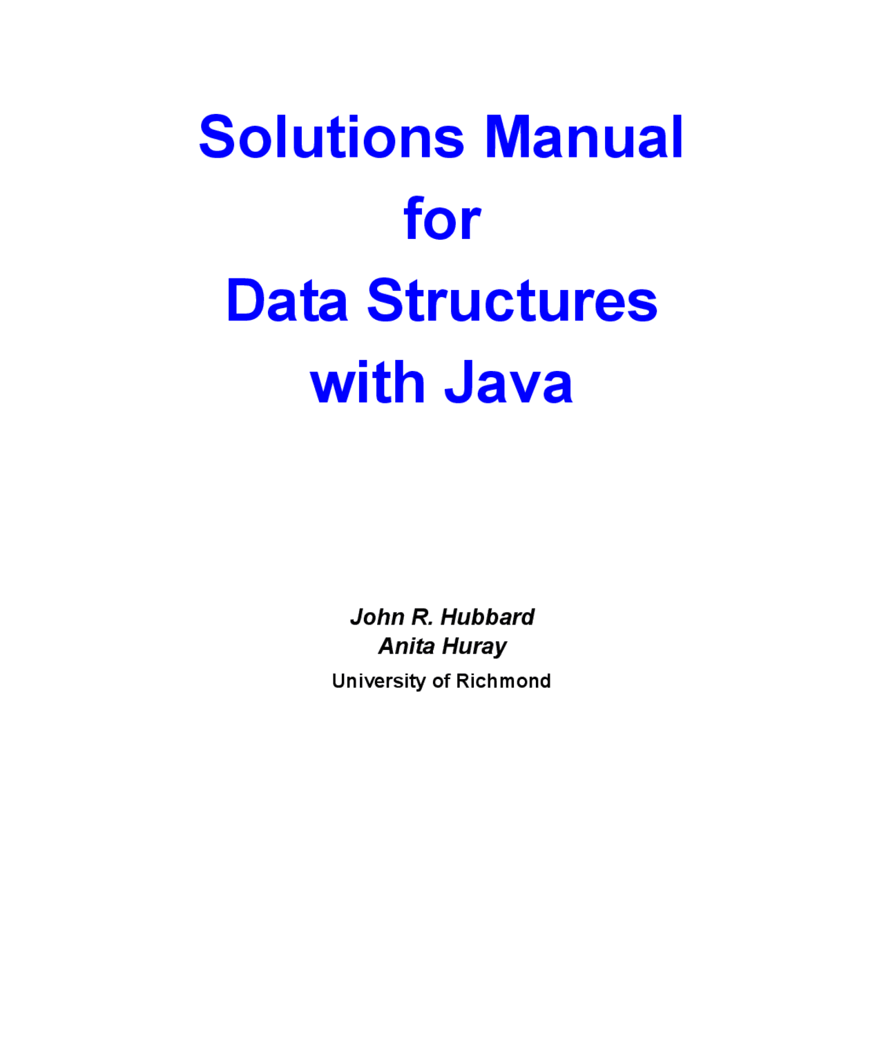 java data structures and spring boot guide | pdf |... Solutions Manual for Data Structures with Java | CMSC 221 - Docsity
