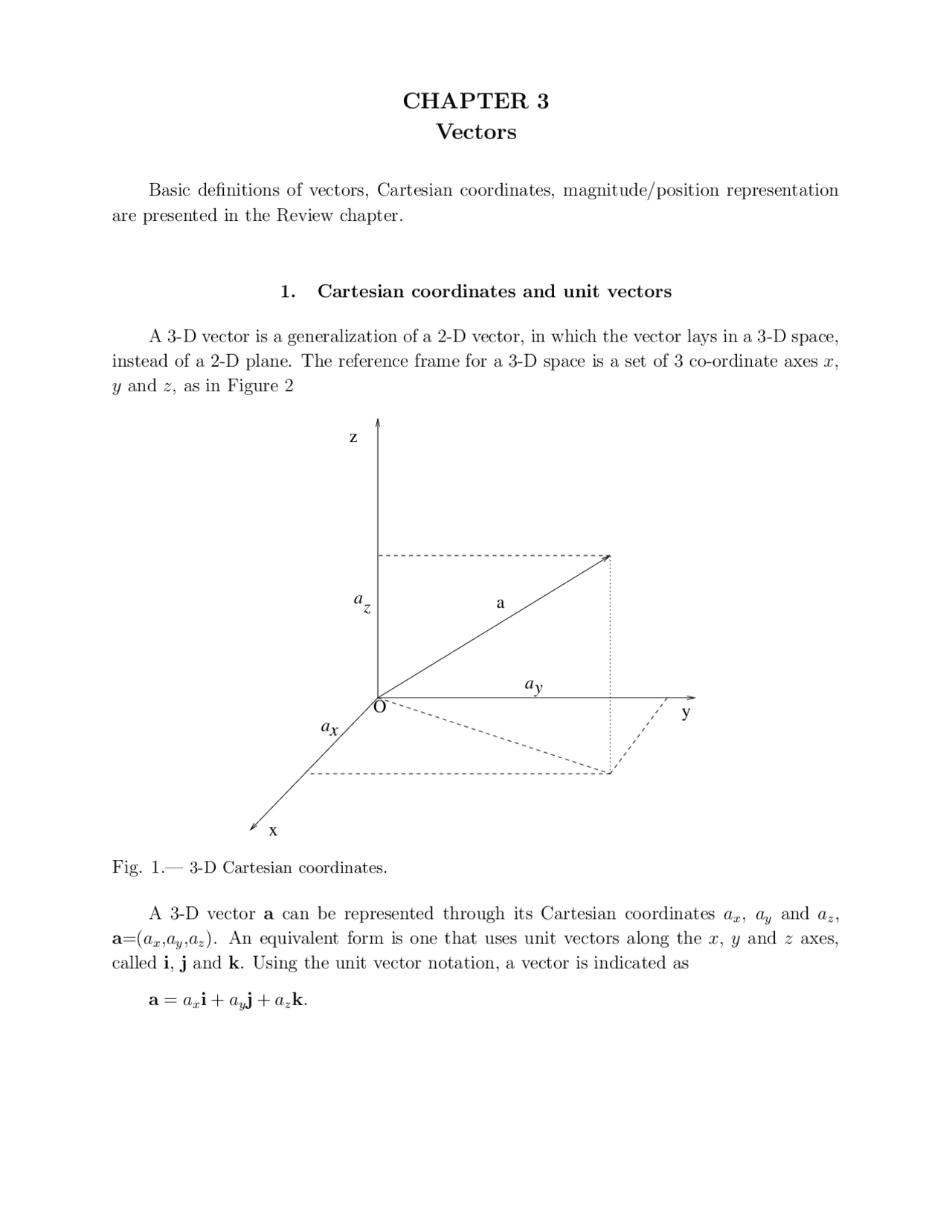 Notes on Vectors - General Physics with Calculus I | PH 111 - Docsity