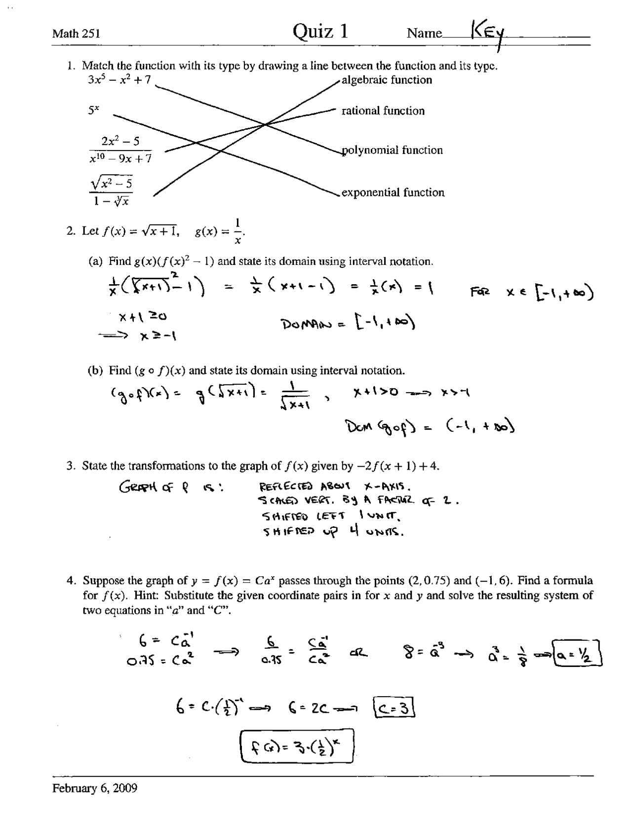 4 Solved Problems in Quiz 1 on Analytical Geometry and Calculus I ...
