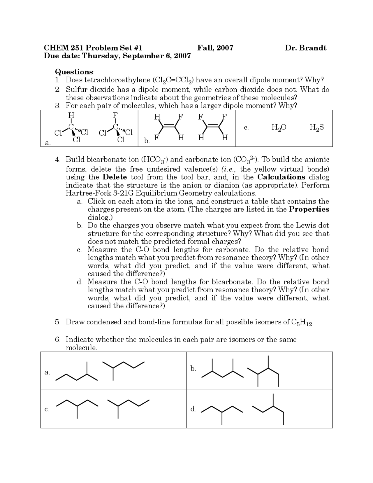 Image 2 for Organic Chemistry Worksheet With Answers