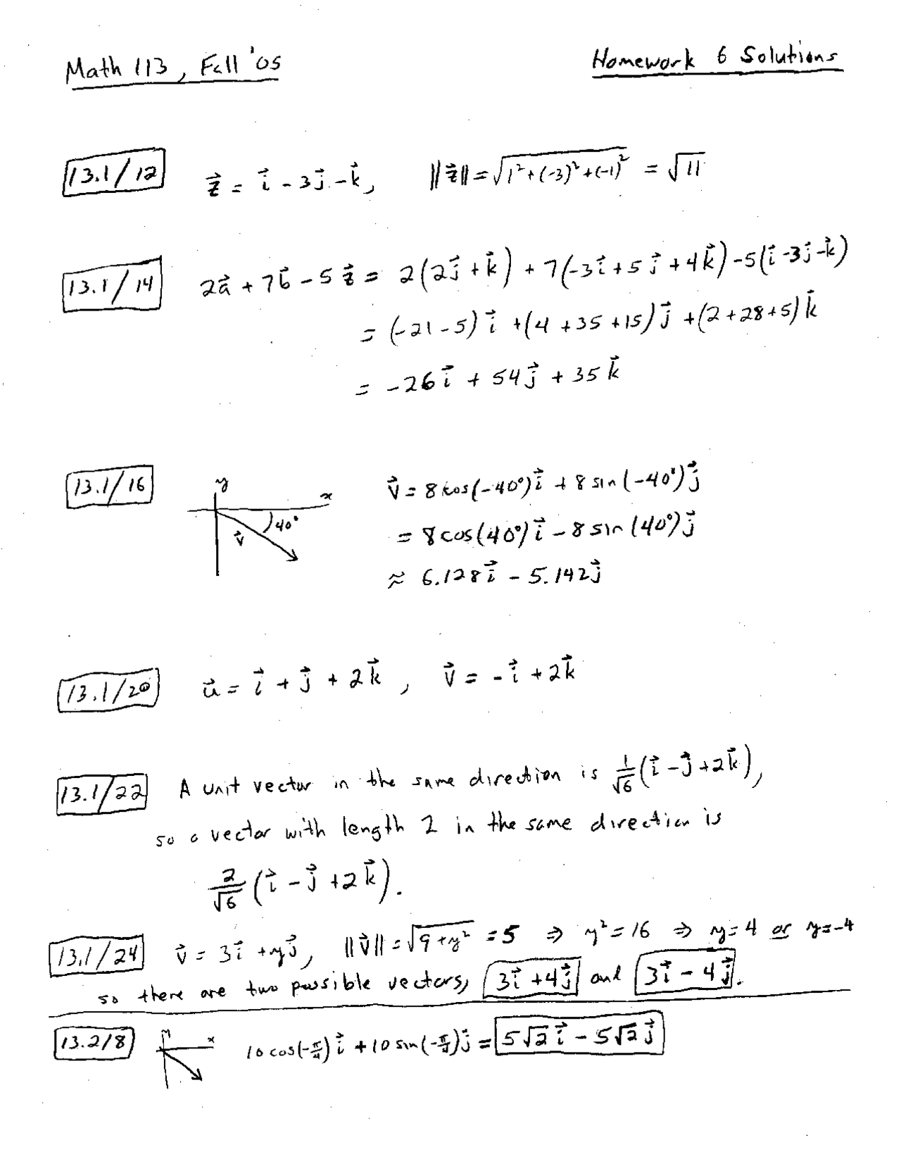 Multivariable - Calculus 3 -Handwritten Notes | MATH 113 - Docsity