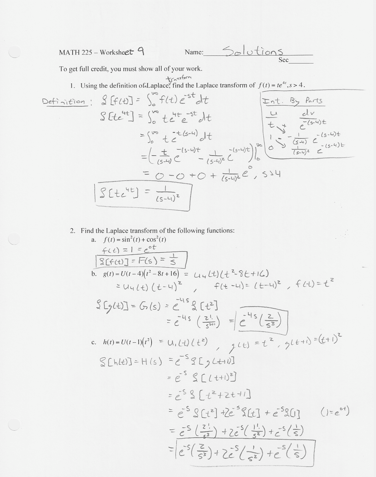 Solved 6 Questions Of Differential Equations Assignment 9 Math 225 Docsity