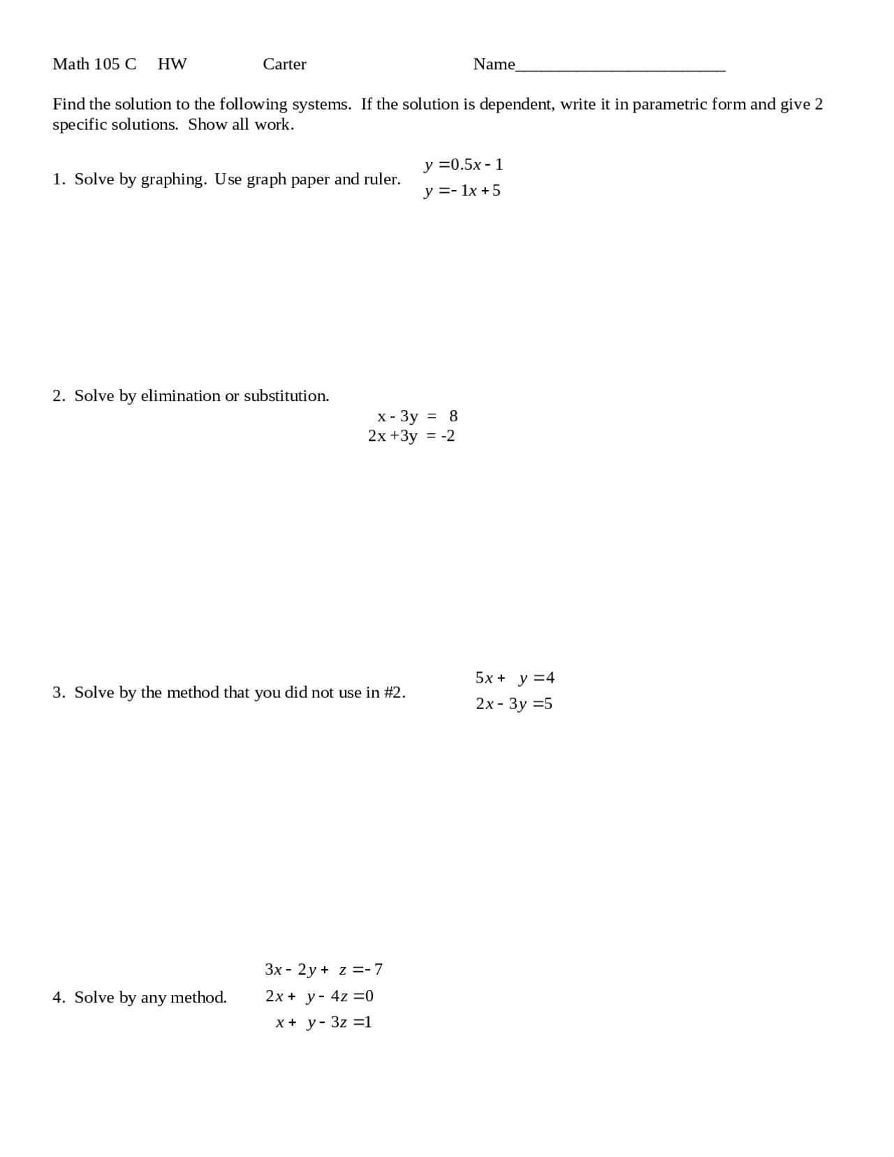 Finate Algebra Math Problem Finite Mathematics - Practice Problem Set | MATH 105 - Docsity