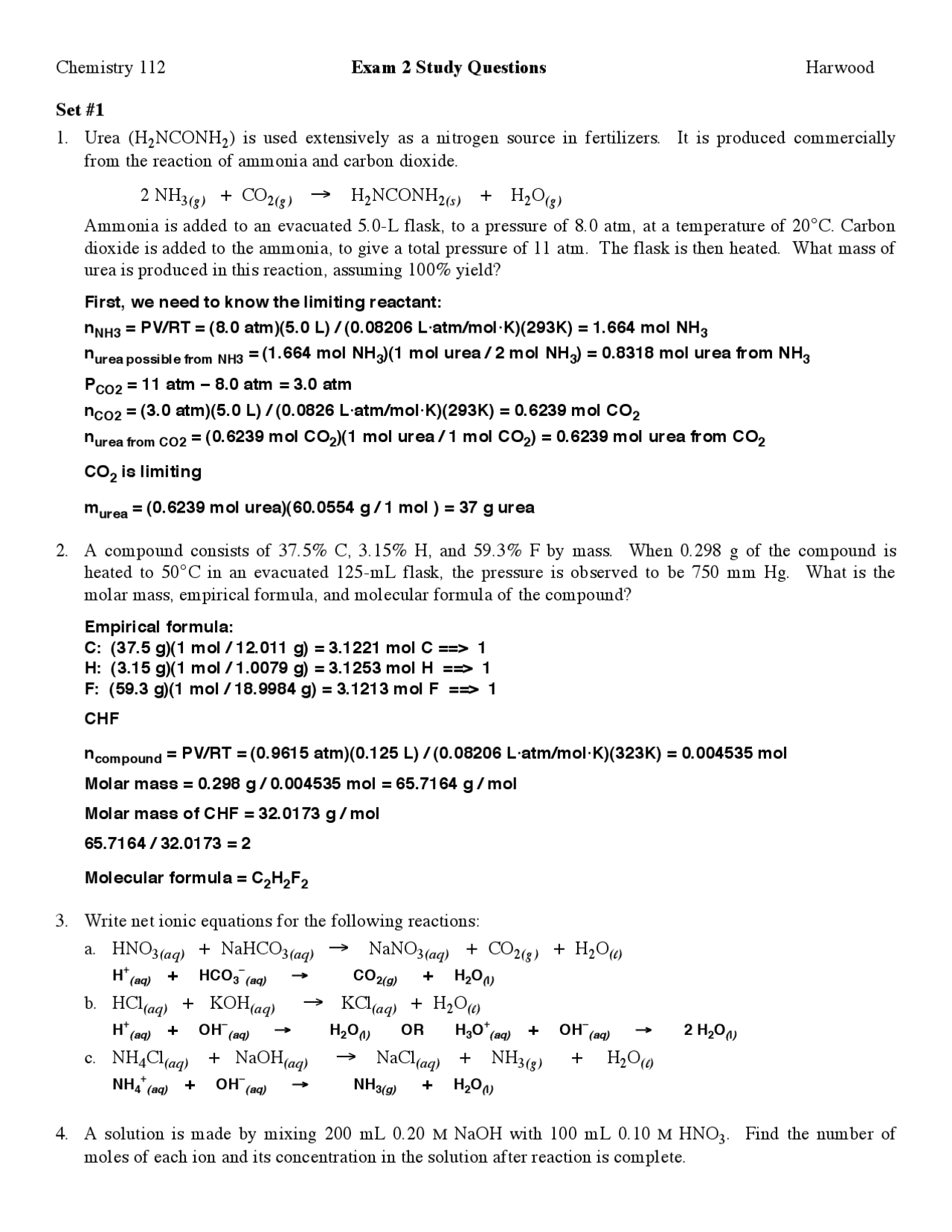 Chemical Analysis Of Compounds Elements Solutions Chem 112 Docsity