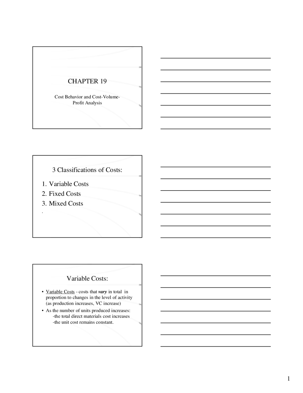 Cost Behavior and Cost Volume Profit Analysis - Accounting II | ACCT ...