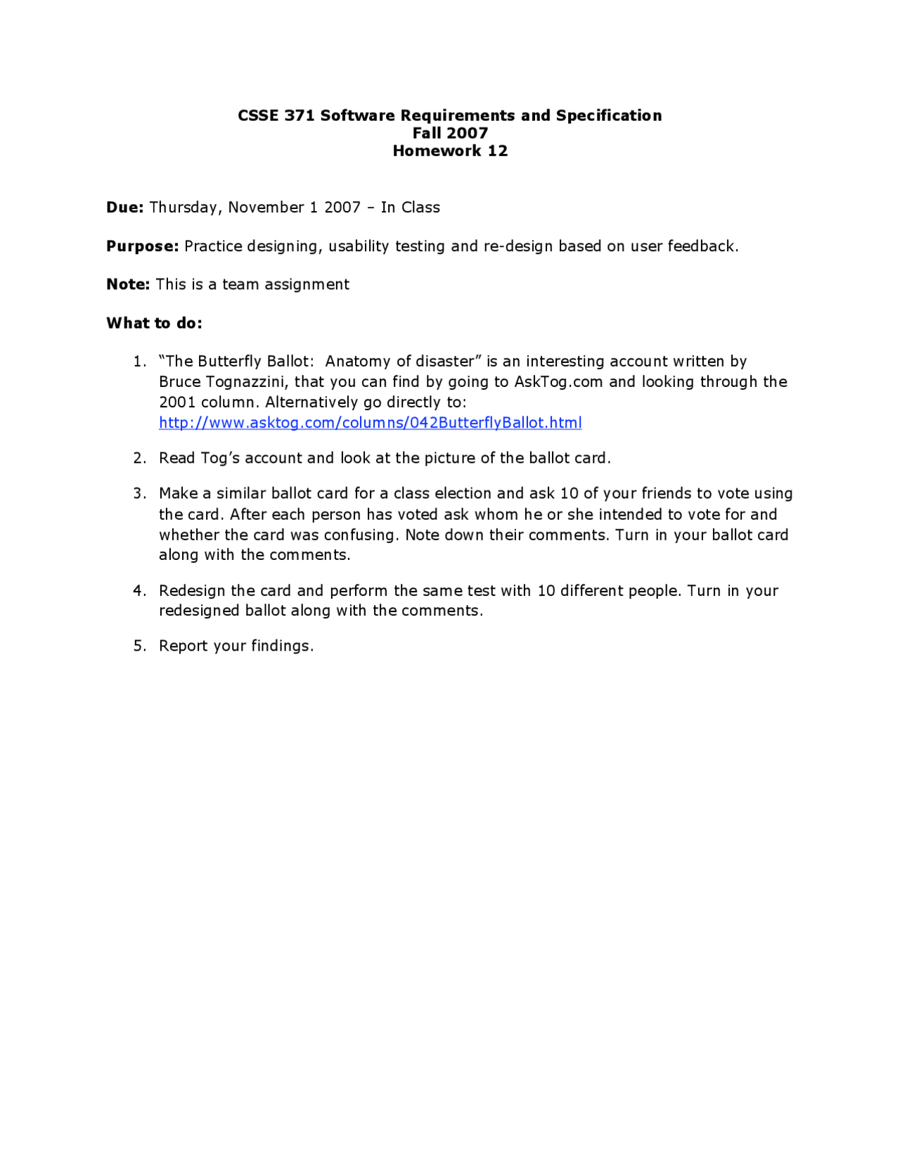 Software Architecture and Design I - Assignment 12 | CSSE 371 - Docsity