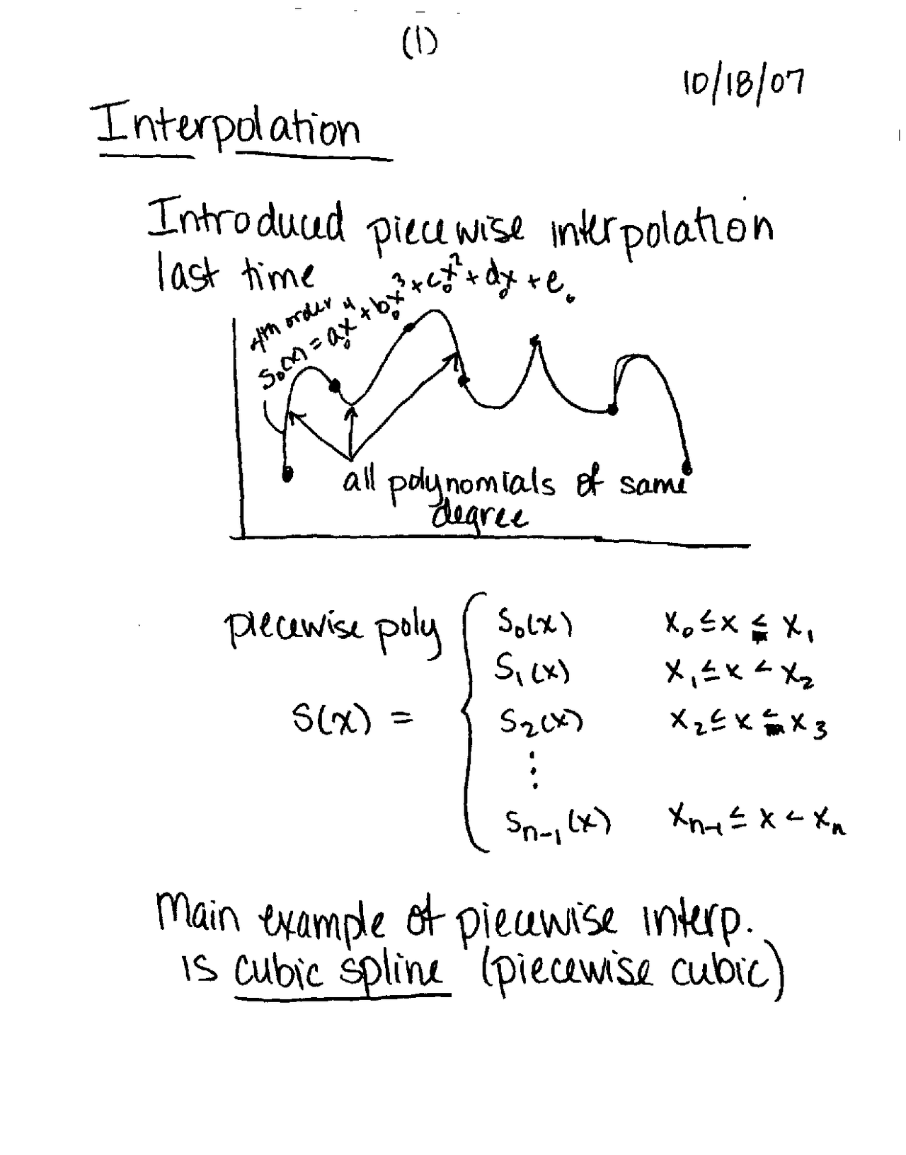 Interpolation Hand Worked Example Interpolation in Introduction Numerical Analysis - Handwritten Notes ...
