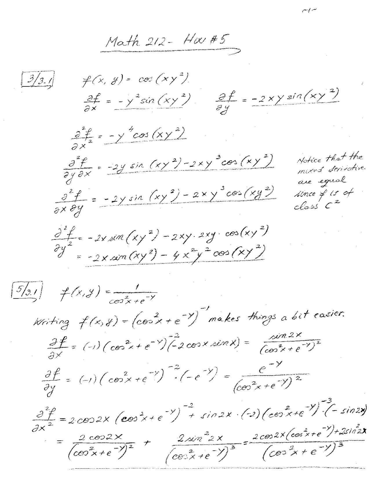 Solved Questions on Multivariate Calculus - Handwritten Assignment 5 ...