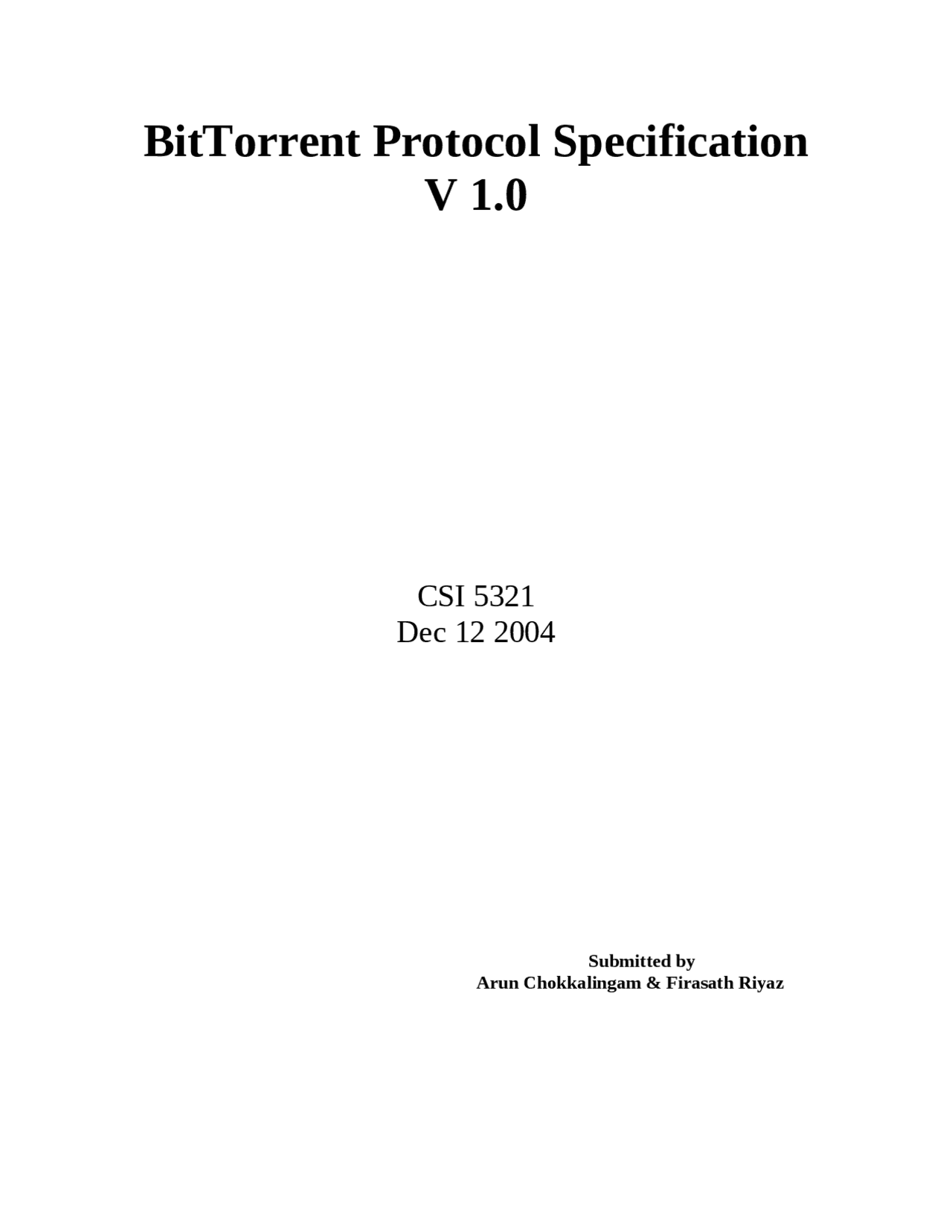 Bittorrent Protocol Specification - Lecture Notes | CSI 5321 - Docsity