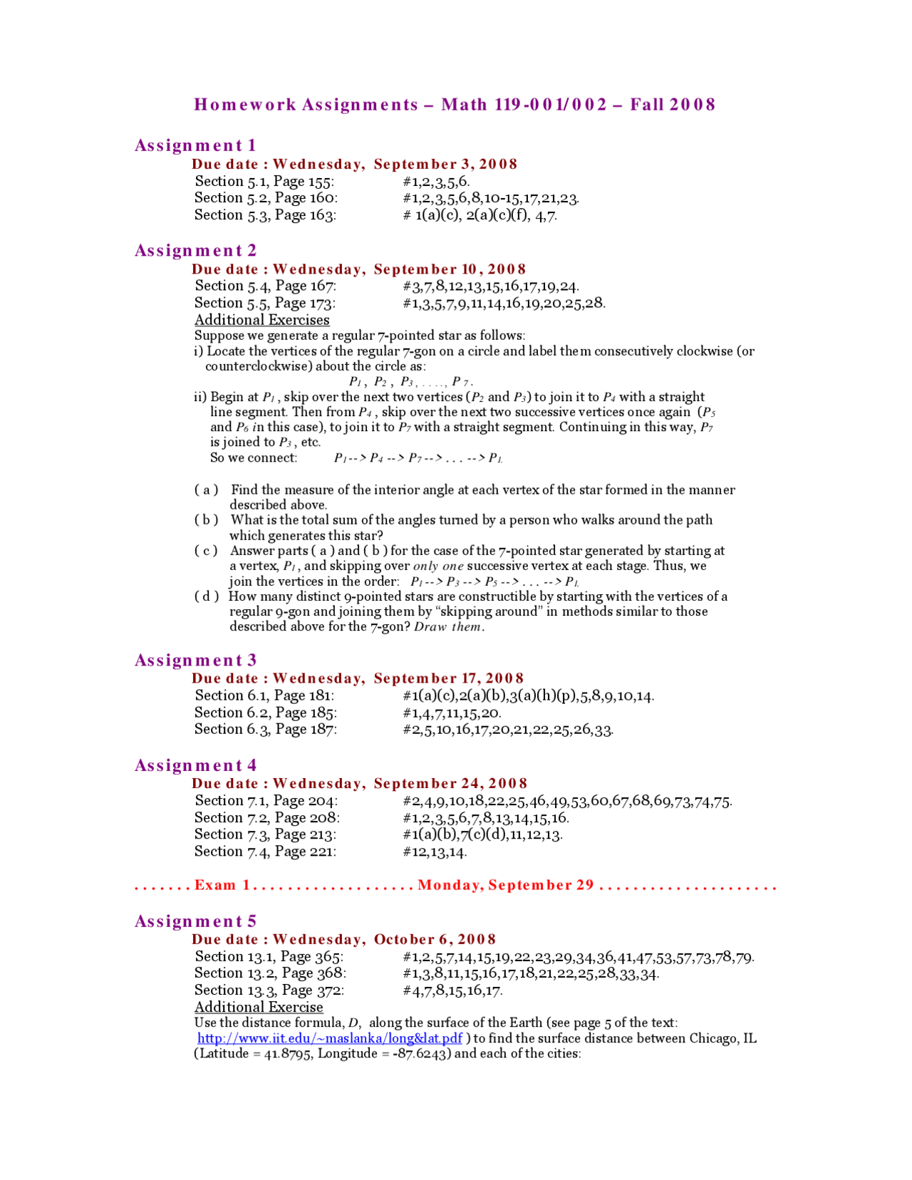 Architecture Math Questions Questions for Assignment 1 - Geometry for Architects | MATH 119 - Docsity