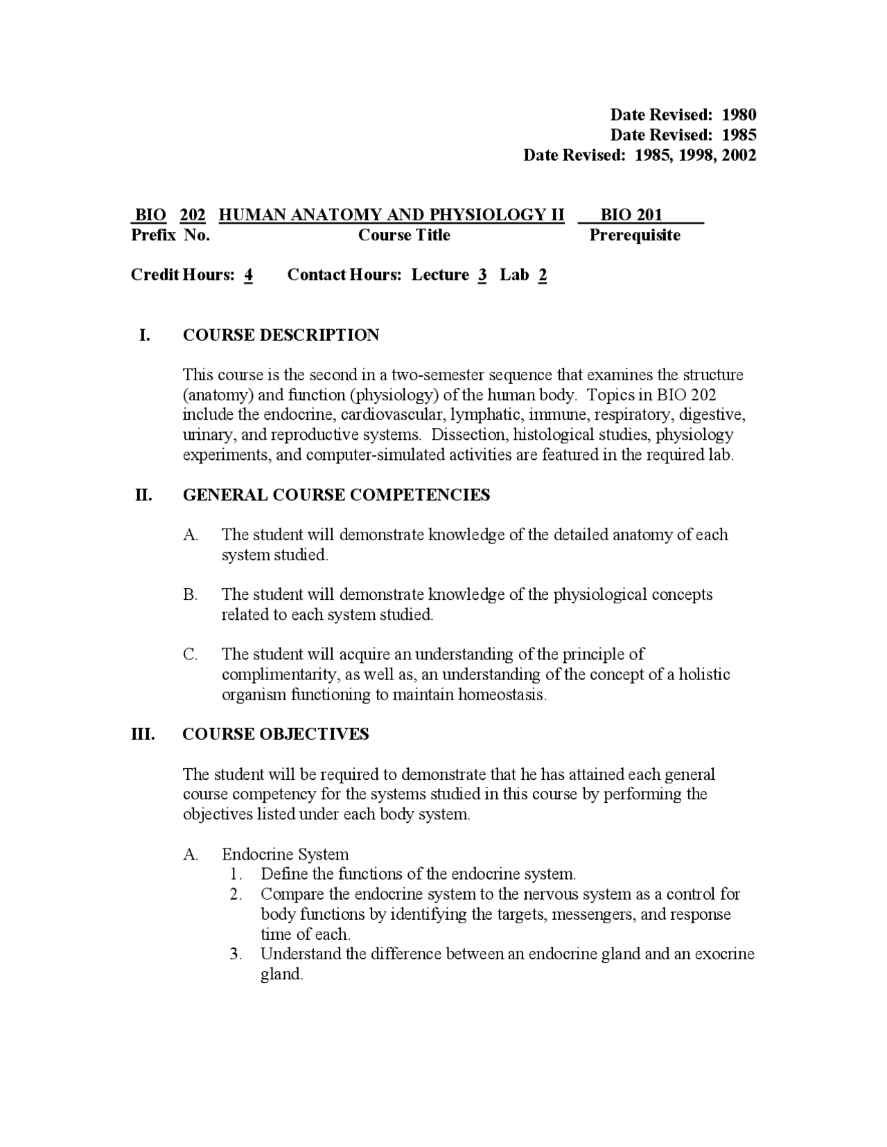 Human Anatomy and Physiology II - Lab 2 | BIO 202 - Docsity