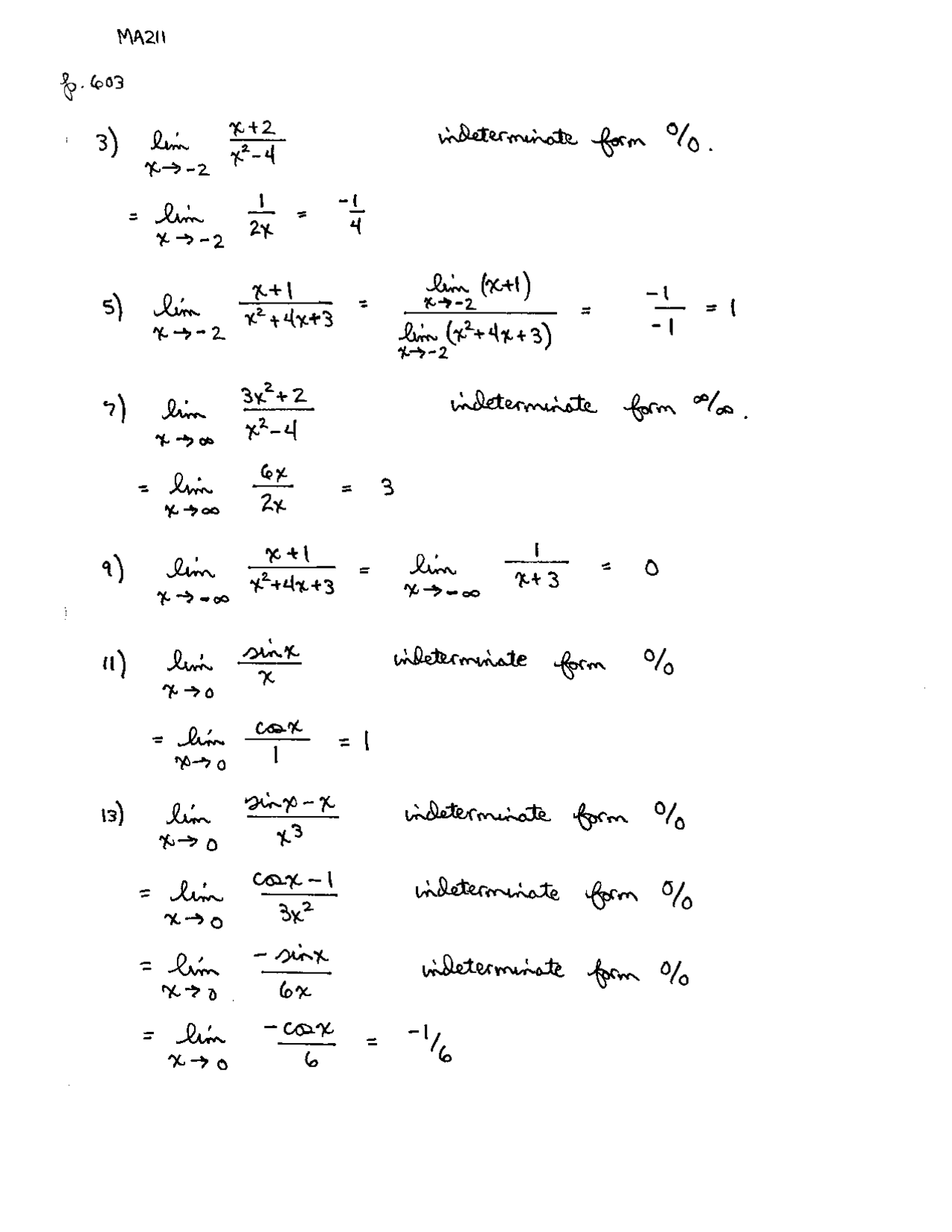 Homework 7 with Answer Key - Calculus 2 | MATH 211 - Docsity