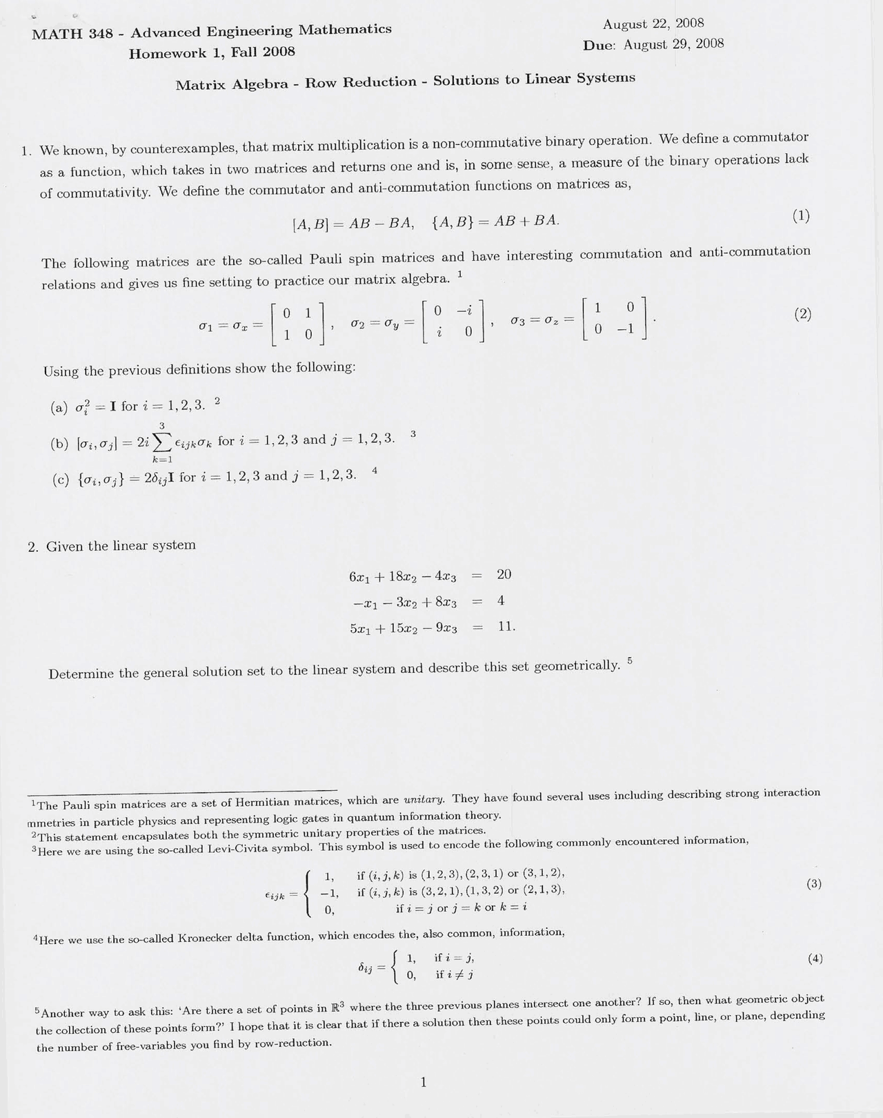 Advanced Engineering Work Example Maths Assignment 1 Solutions - Advanced Engineering Mathematics | MATH 348 ...