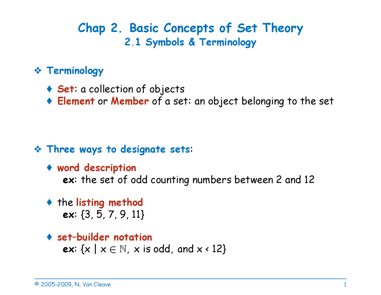 Basic Concepts of Set Theory Symbols and Terminology | MAT 1160G ...