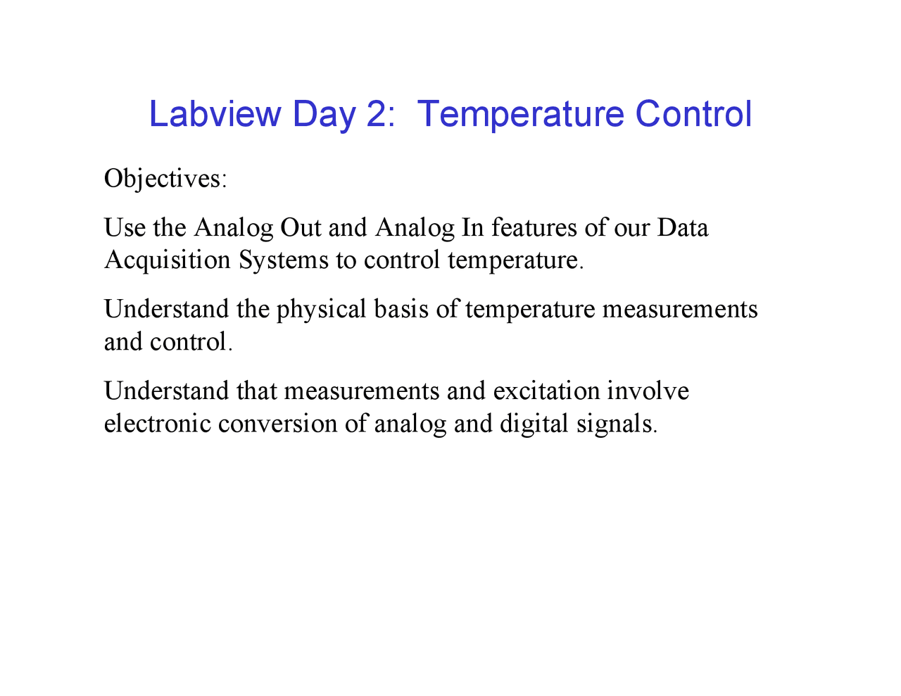Lab Temperature Control Apparatus Design PHGN 384 Docsity