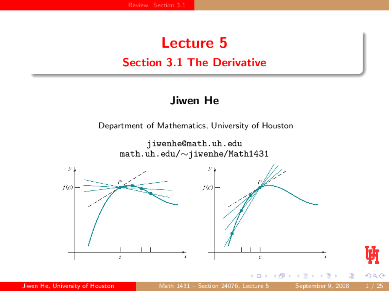 The Derivative - Homework and Quizzes | MATH 1431 - Docsity