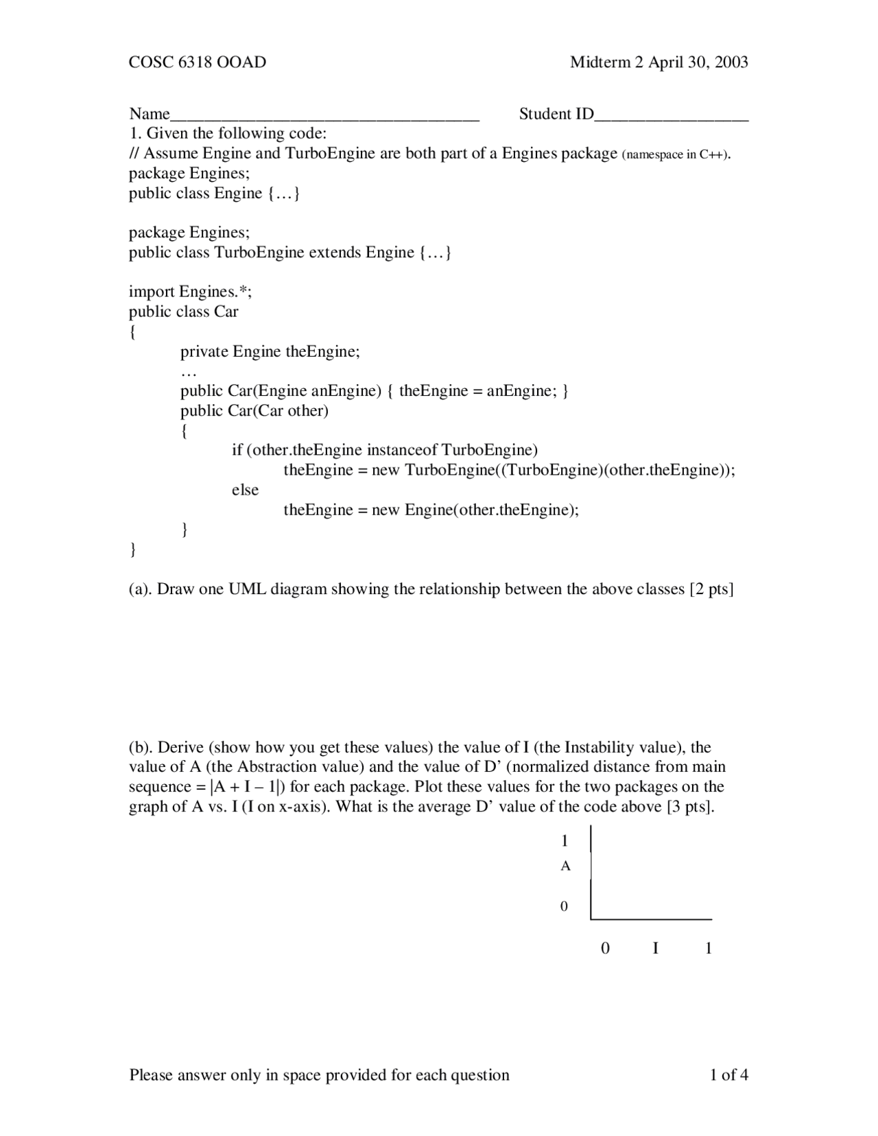 All Oasc Questions Questions on Object Oriented Analysis and Design for Exam 2 | COSC 6318 ...