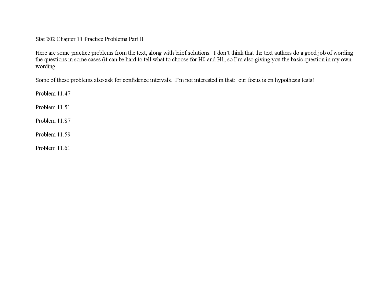 Business Statistics Example Problems 5 Solved Practice Problems on Business Statistics II - Examination ...