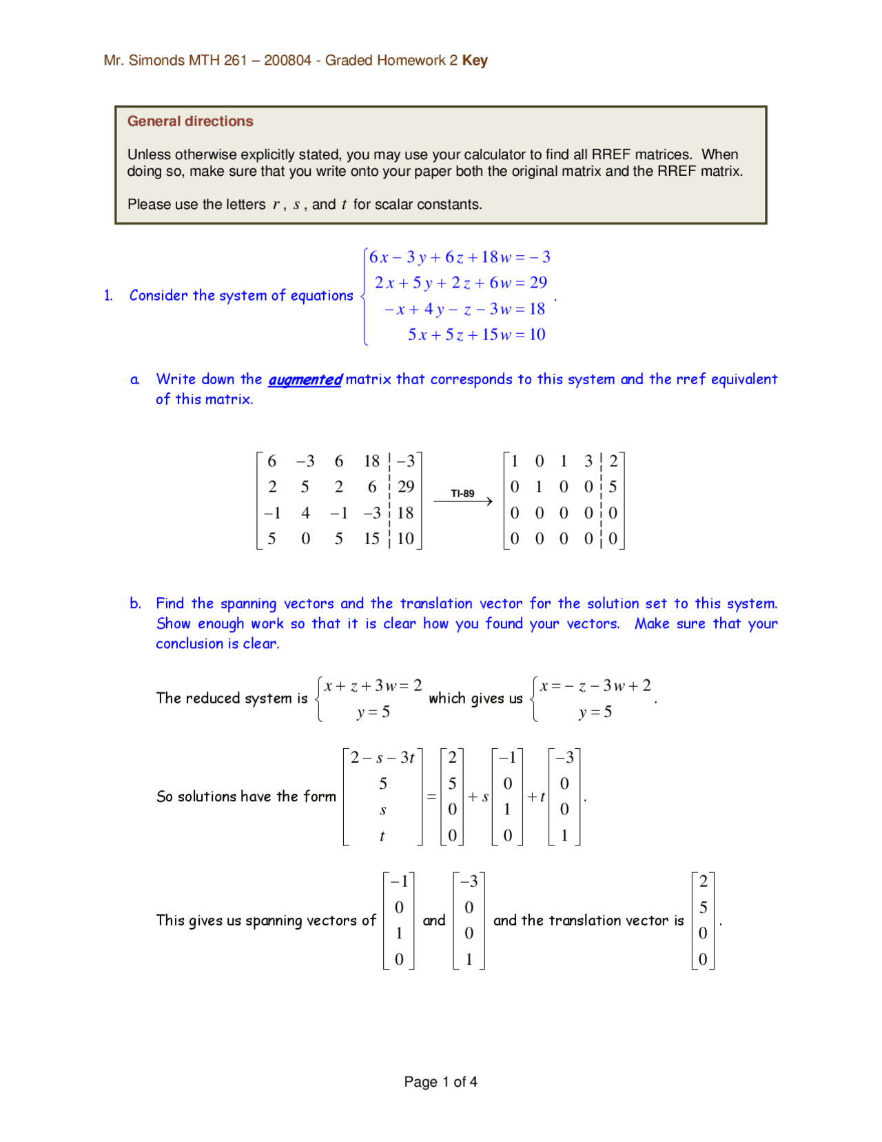 4 Solved Problems on Spanning and Translation Vector - Assignment | MTH ...