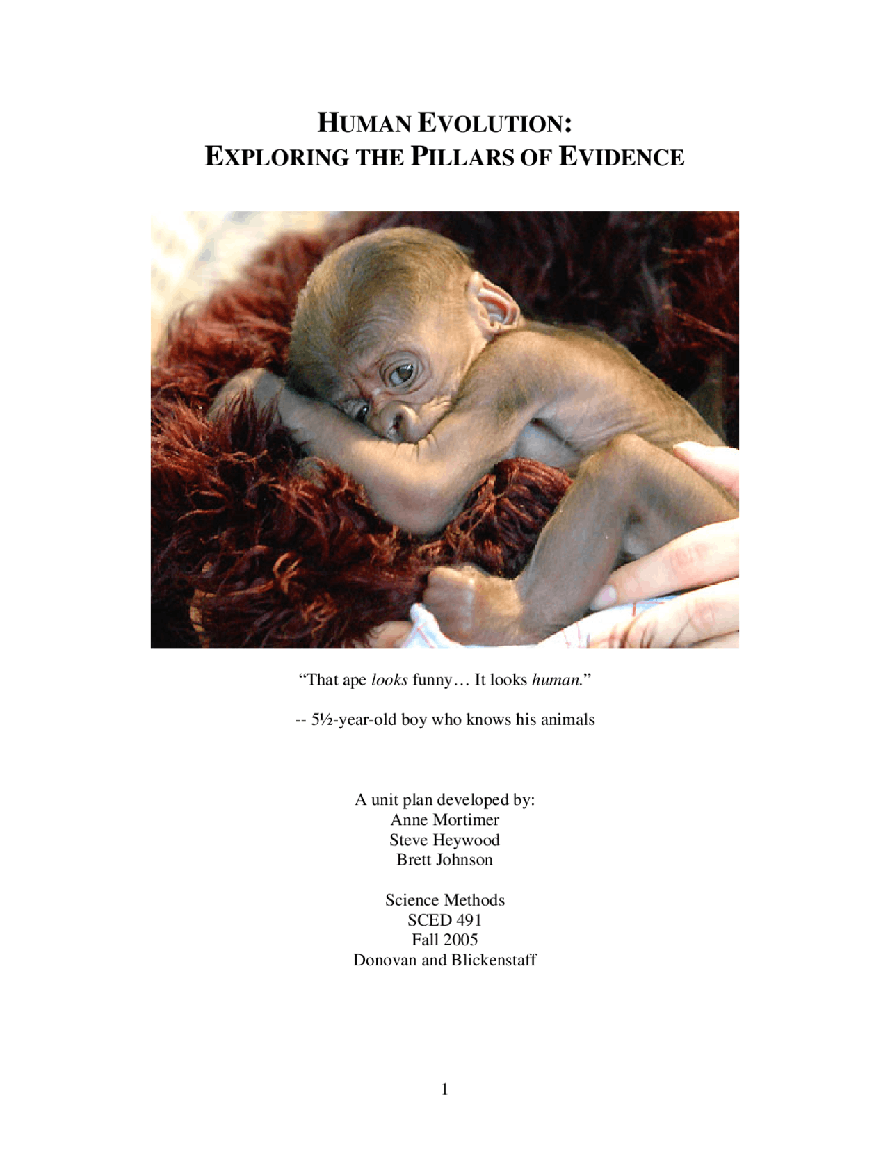 Human Evolution: Exploring the Pillars of Evidence - Lecture Notes ...