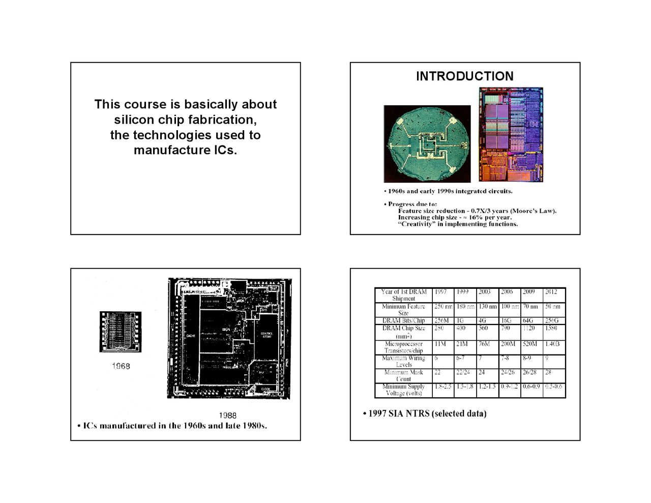 IC Fabrication Technology - VLSI Technology - Fabrication - Slides | EE ...
