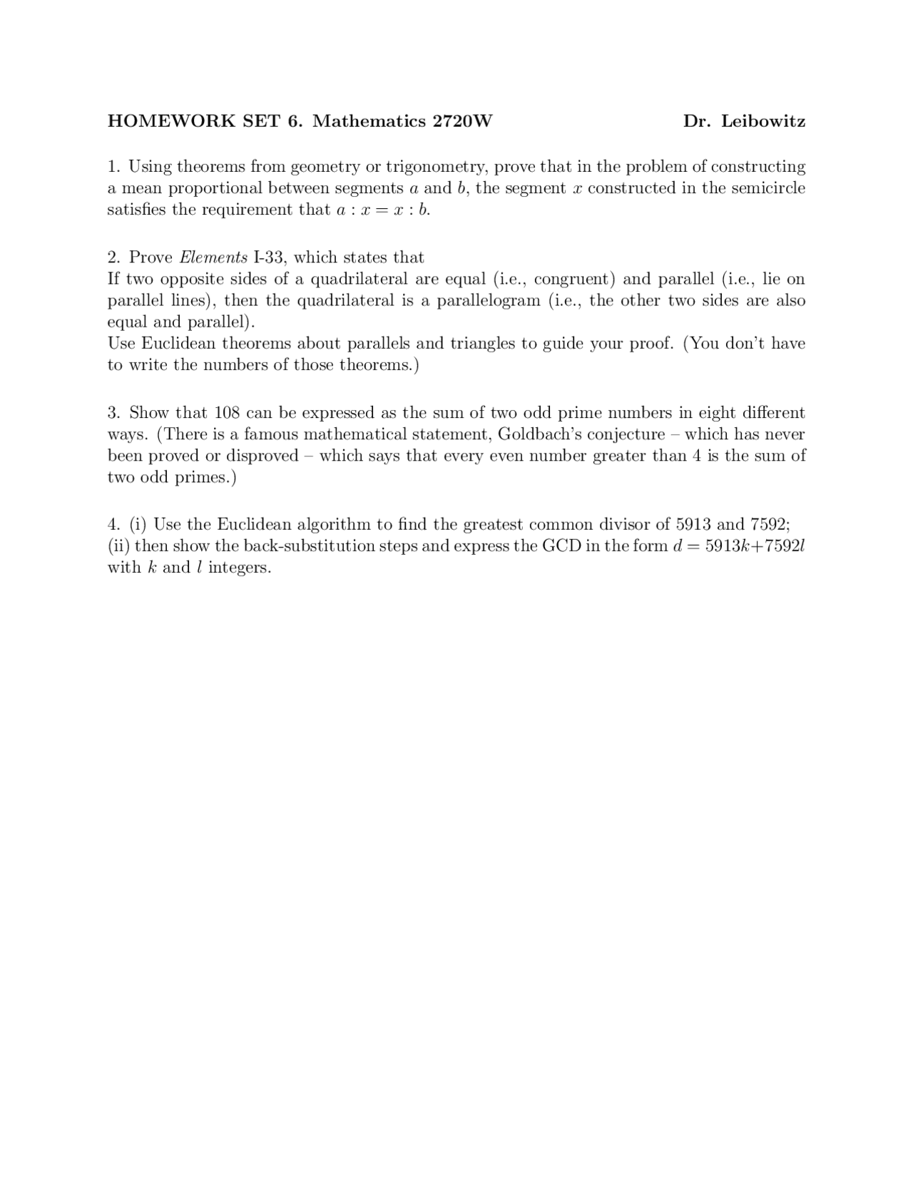 Homework Set 7 Practice Questions - History of Mathematics | MATH 2720 ...