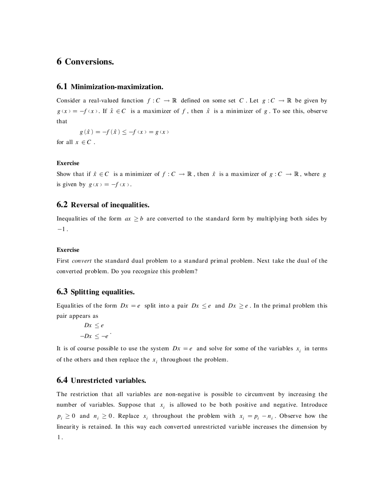 Lecture Notes on Conversions | Linear Programming and Network Flows ...